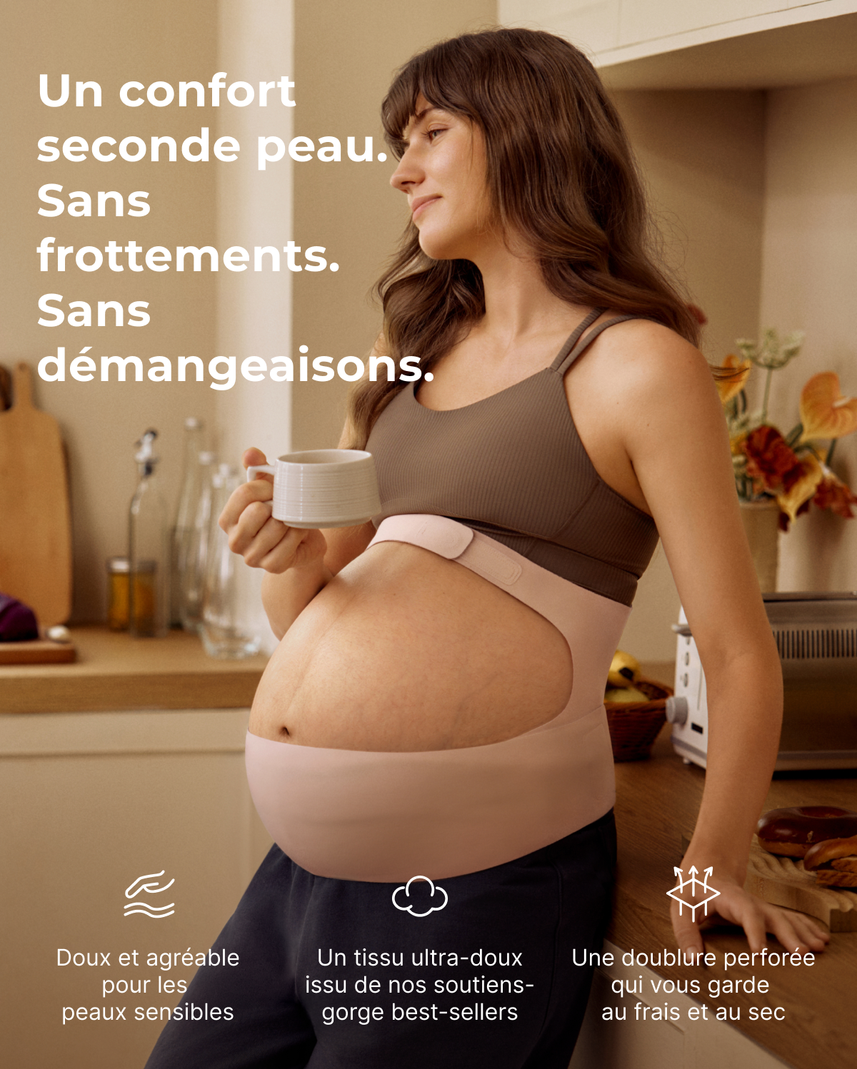 Ceinture de grossesse ergonomique pour soutien du ventre et du dos Momcozy