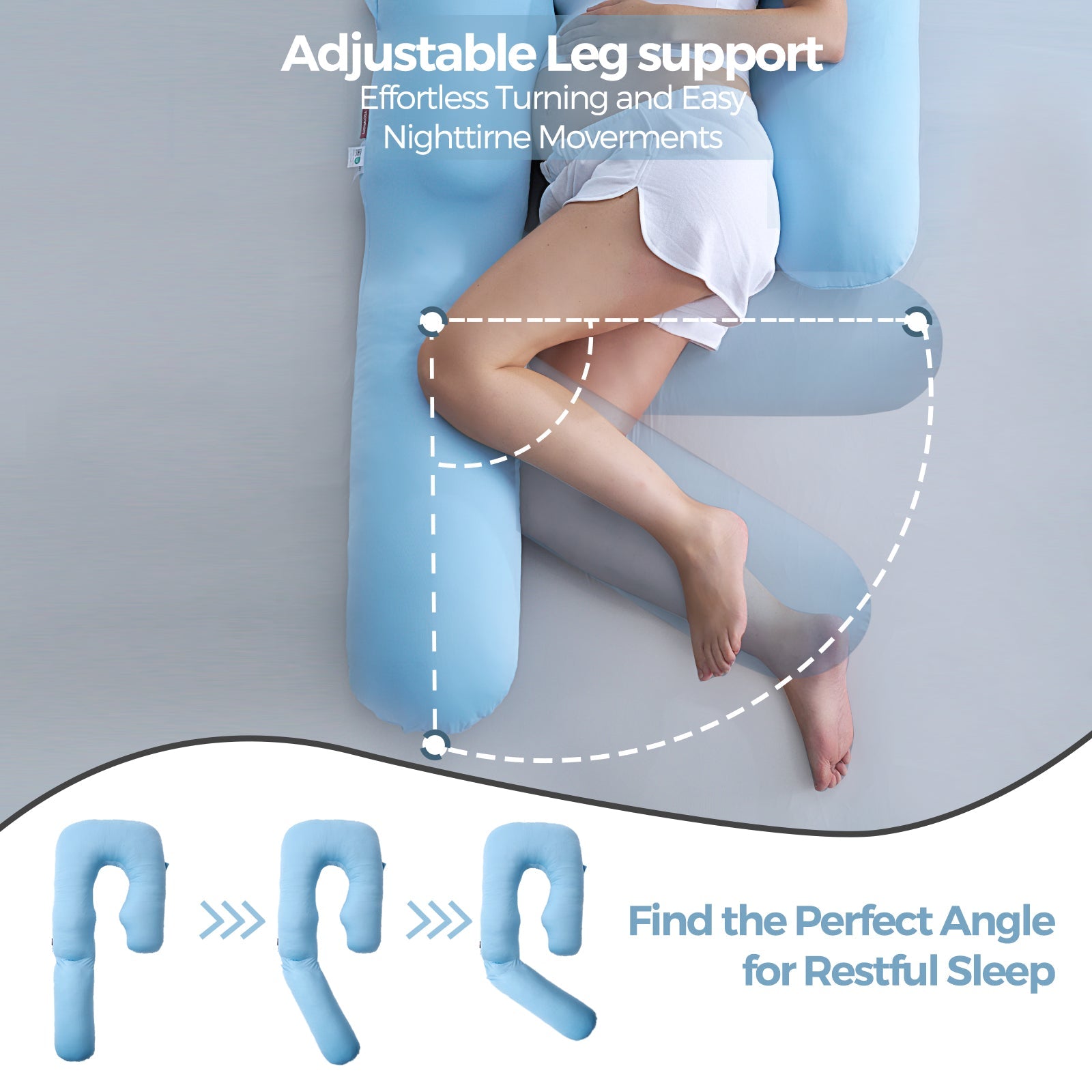 Original F Shaped Pregnancy Pillows with Adjustable Wedge Pillow (Oreiller de grossesse en forme de F réglable)