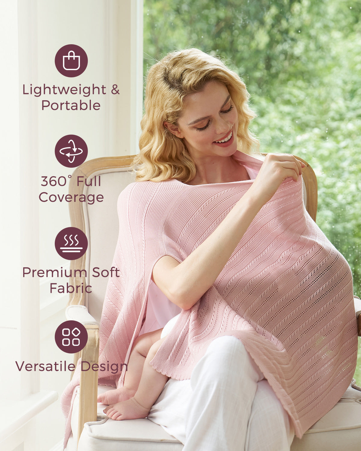 Couverture d’allaitement ultra-légère en tissu Tencel™ Lyocell