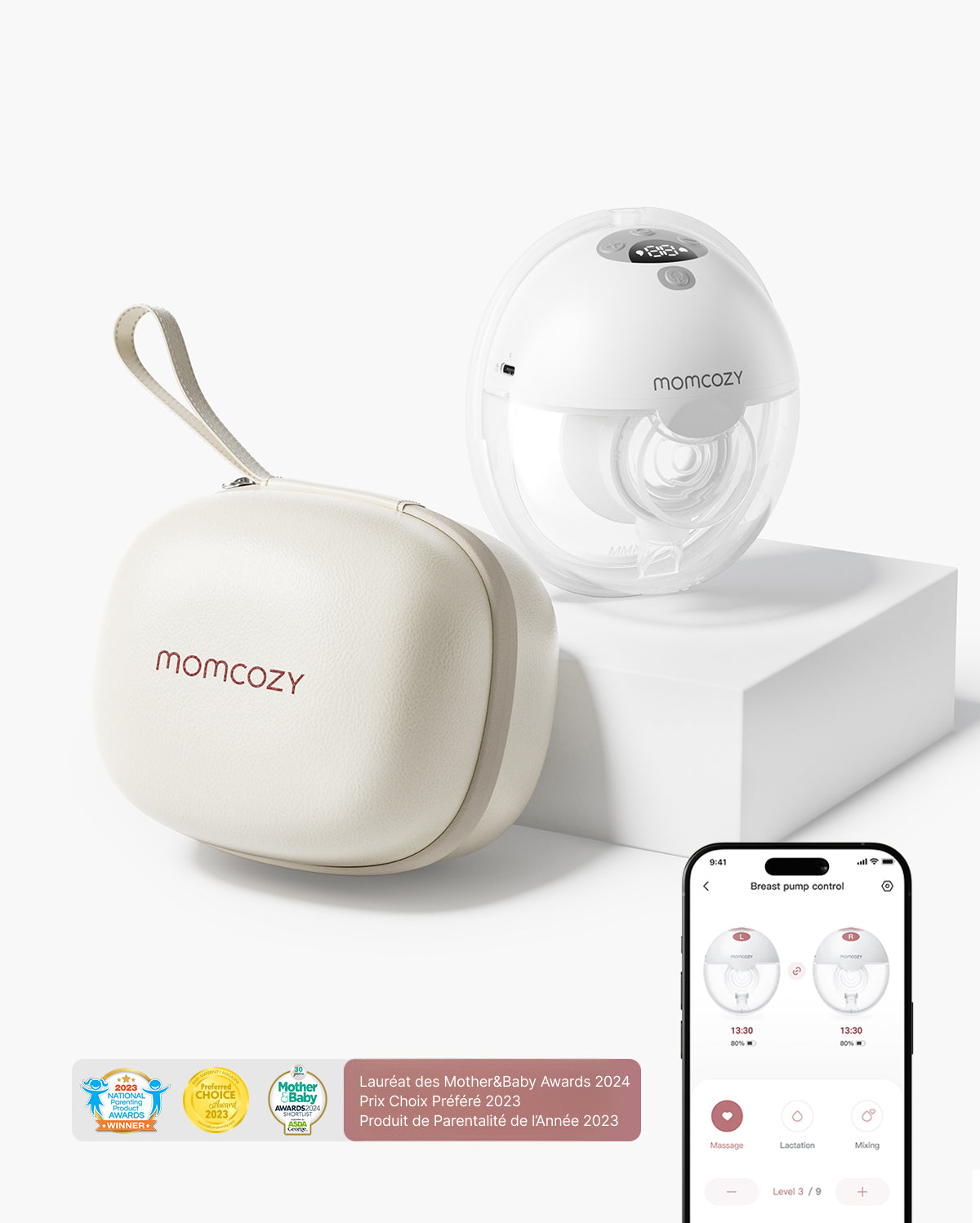 Tire-lait portable et connecté Momcozy M5 Smart - Amélioré avec contrôle via application