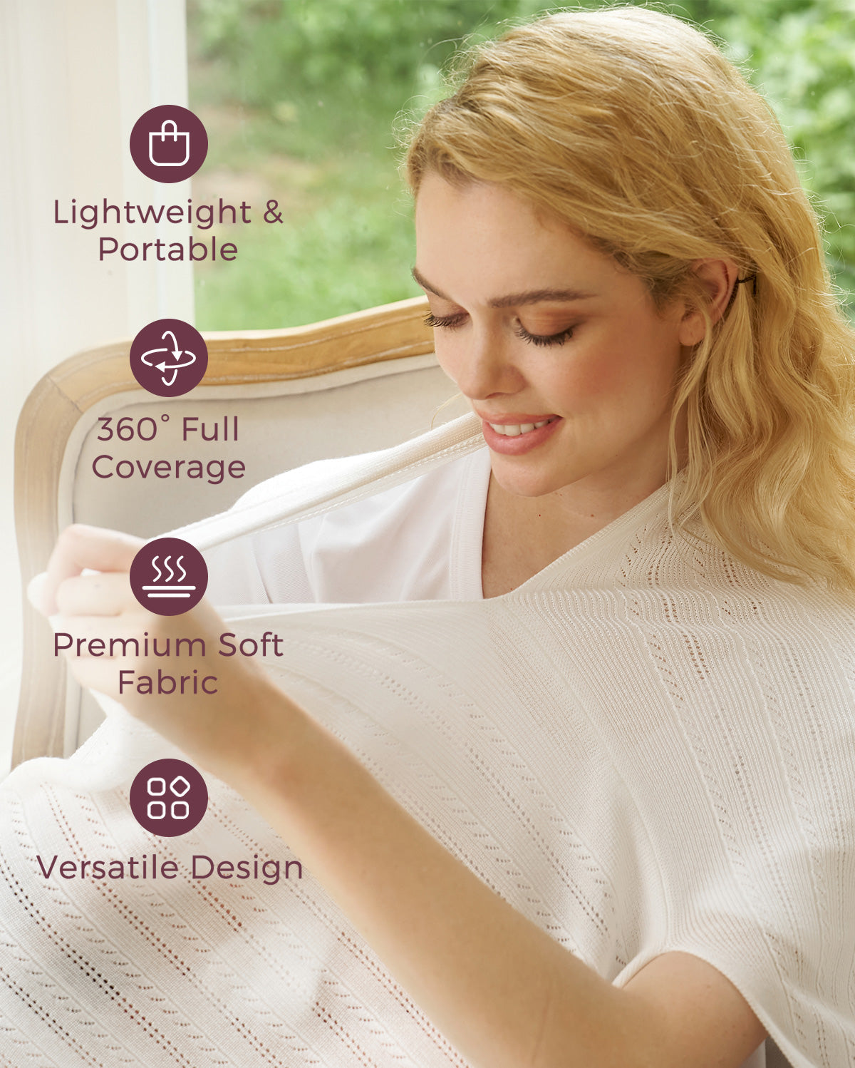 Couverture d’allaitement ultra-légère en tissu Tencel™ Lyocell