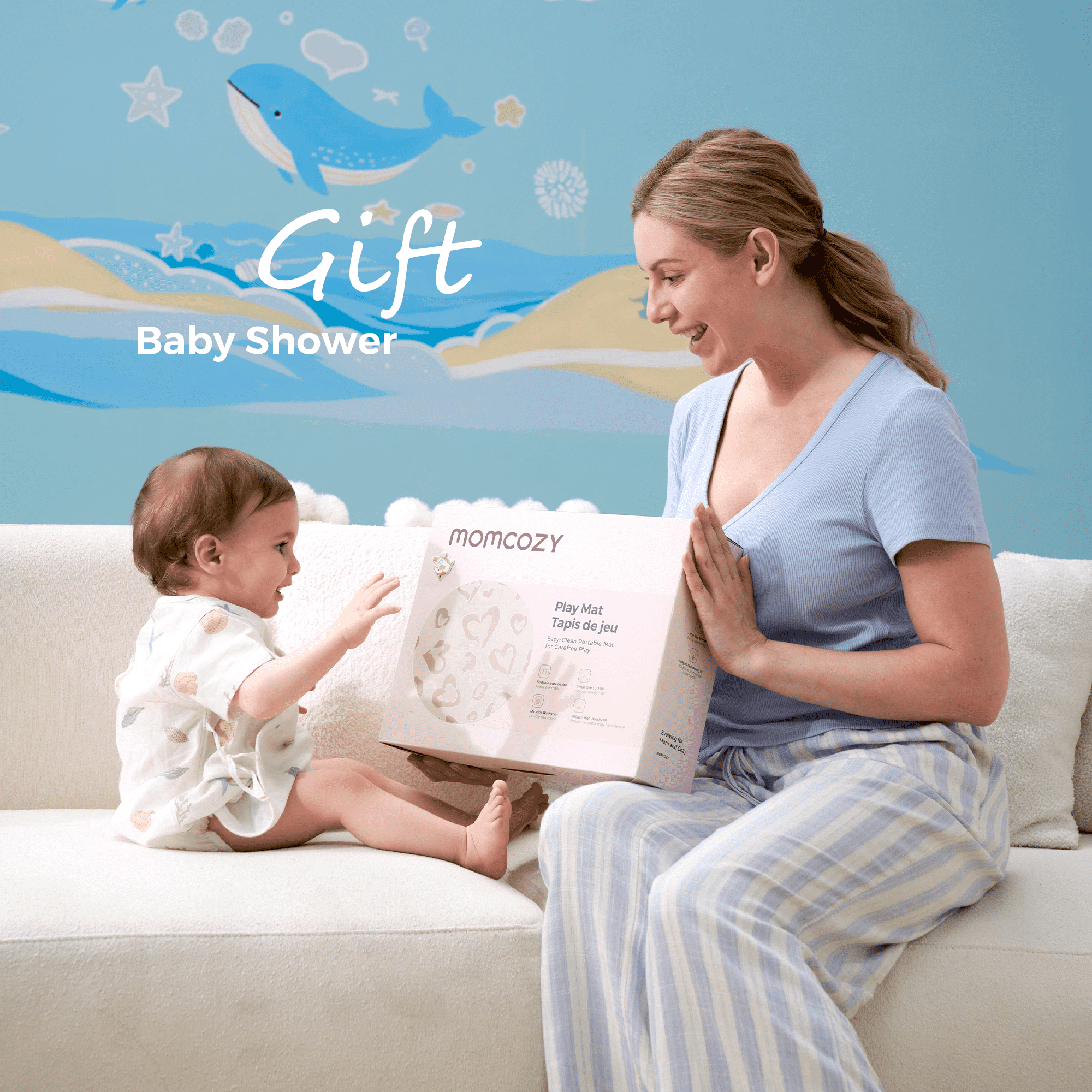 Tapis de jeu portable pour bébé Momcozy – Confort rafraîchissant