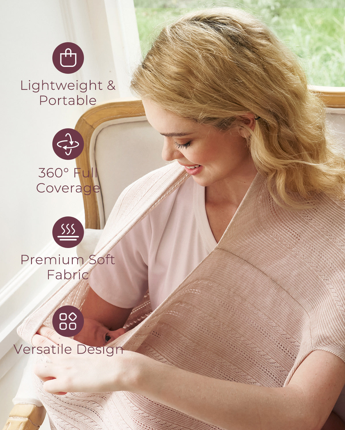 Couverture d’allaitement ultra-légère en tissu Tencel™ Lyocell