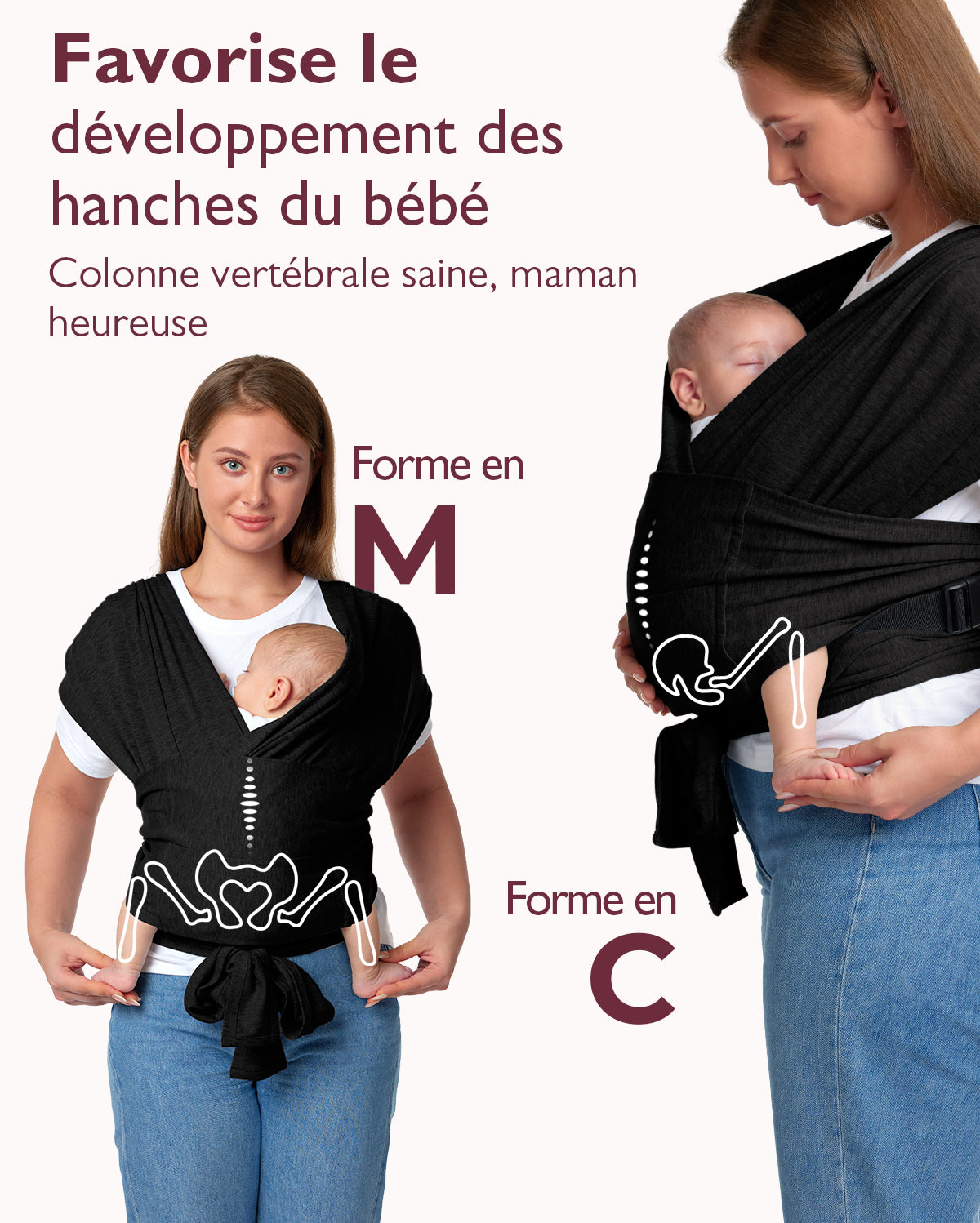 Easy to Wear Hands Free - Baby Wrap Carrier