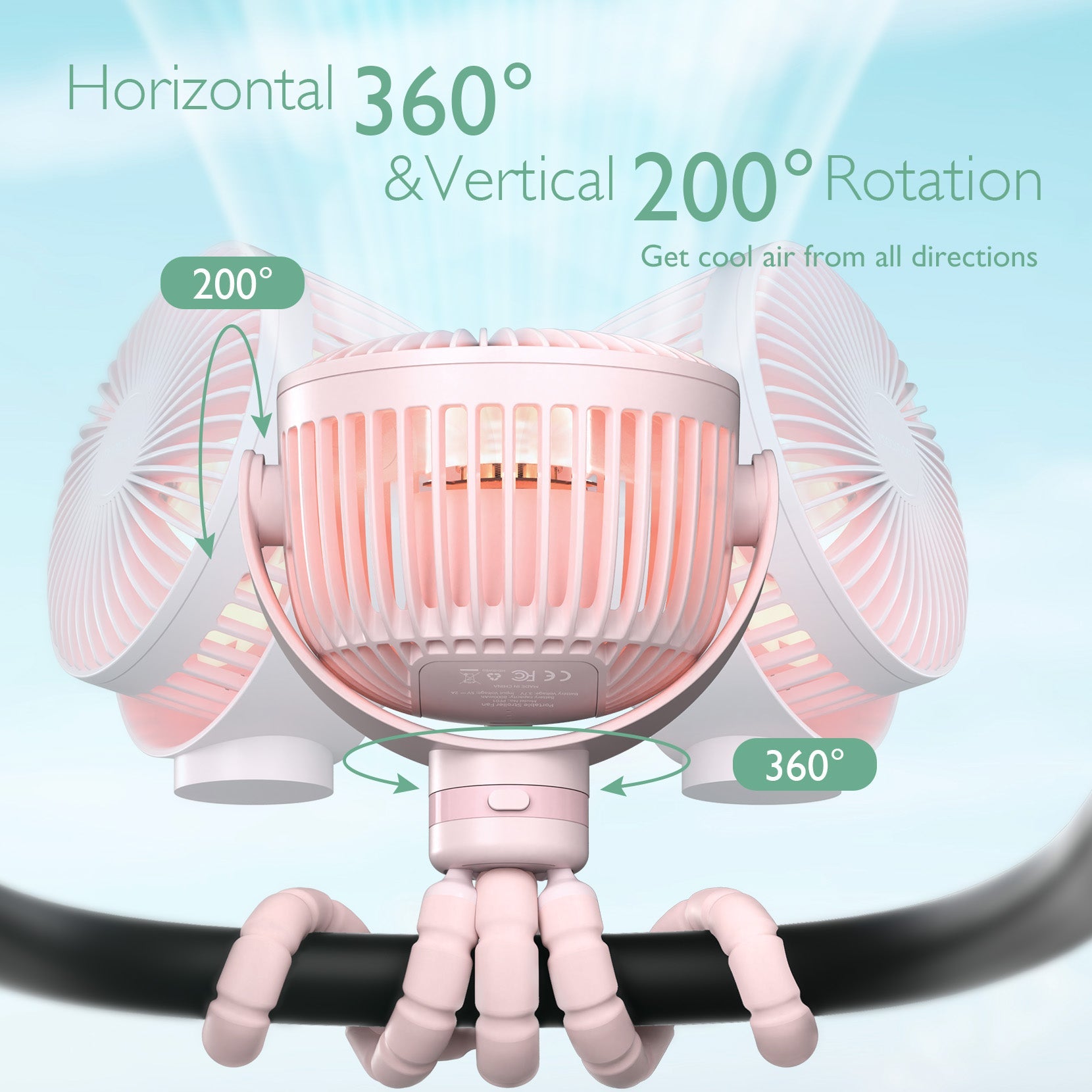 Ventilateur de poche USB rechargeable pour le voyage