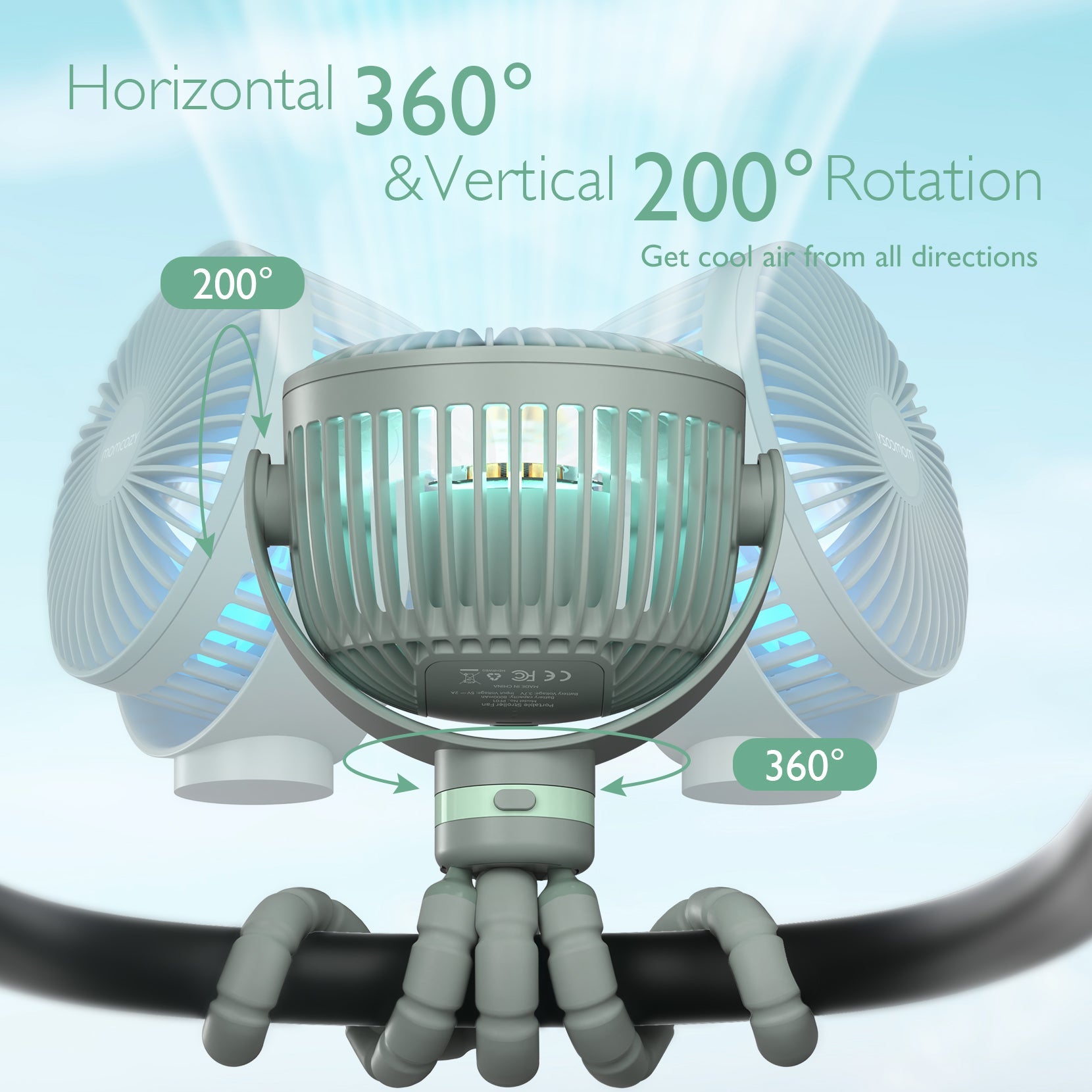 Ventilateur de poche USB rechargeable pour le voyage