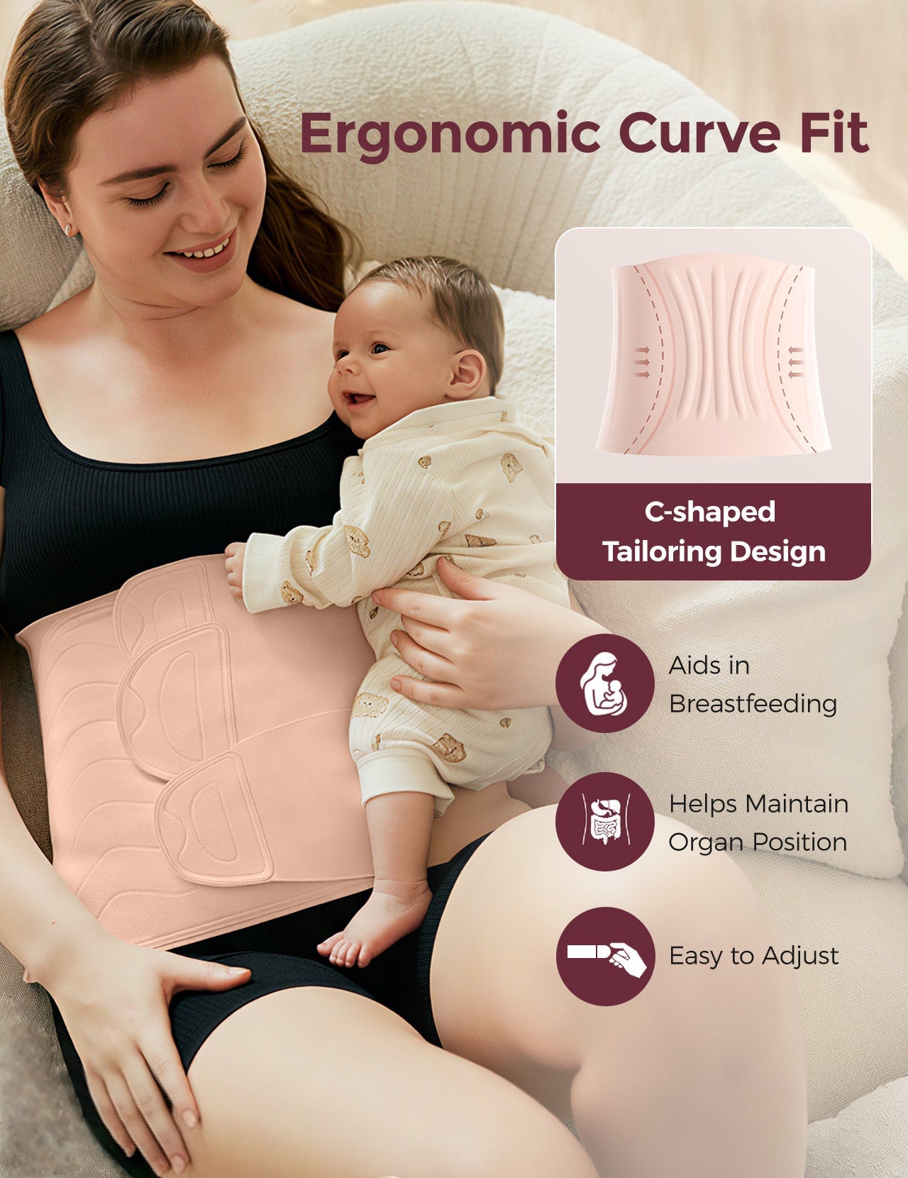 Ceinture post-partum Momcozy – Confort et maintien optimal du ventre