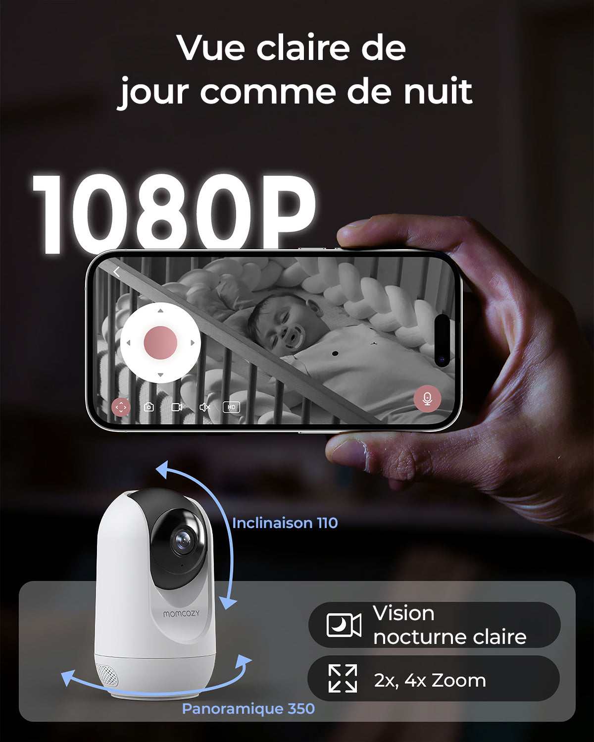 Momcozy 5-Inch Dual-mode Smart Baby Monitor-BM04