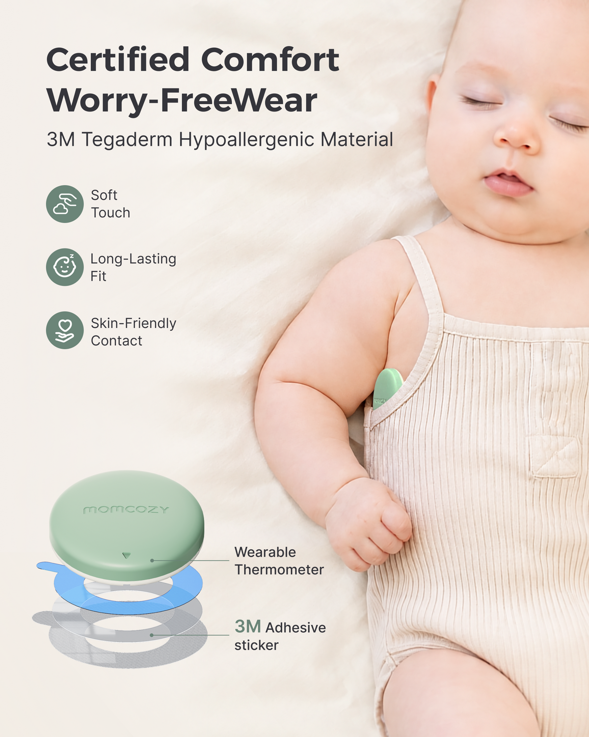 Kit thermomètre connecté portable pour bébé & amplificateur de signal Momcozy