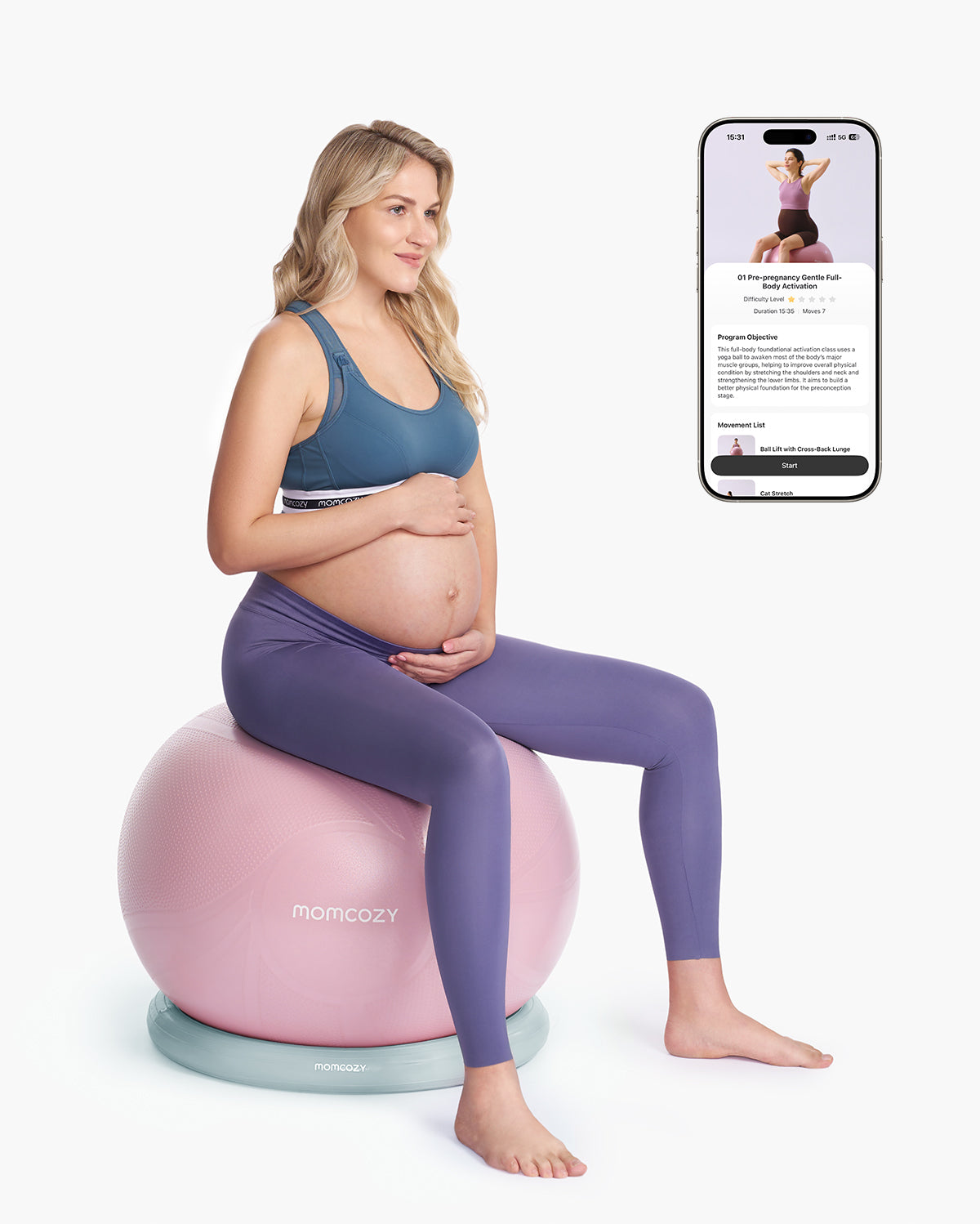 Momcozy BirthEase – Ballon de grossesse pour exercices prénatals