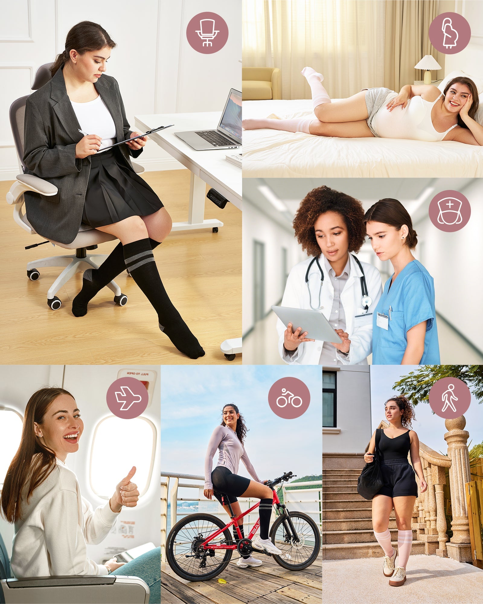 Chaussettes de compression Momcozy pour femmes – Mollet large