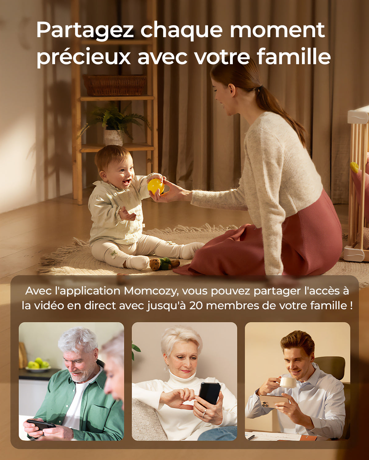 Moniteur bébé intelligent Momcozy 5 pouces double mode avec 2 caméras – BM04