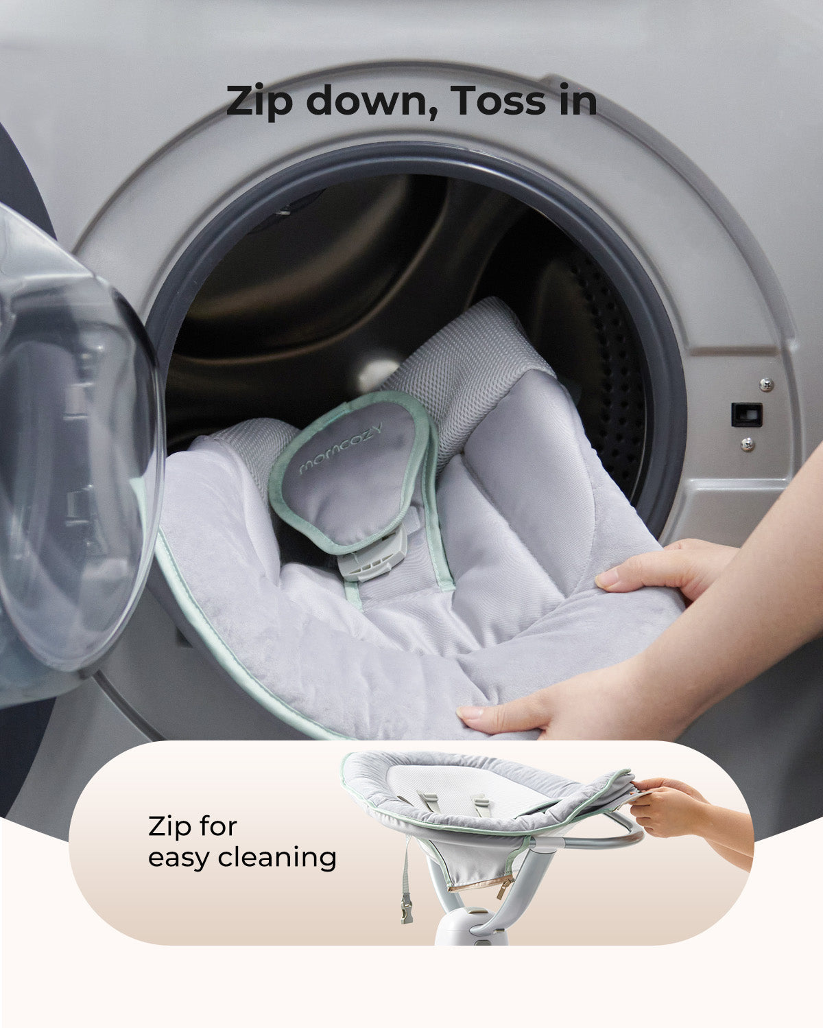 Balancelle Bébé Électrique 3D Momcozy CocoSway – Confort et Apaisement