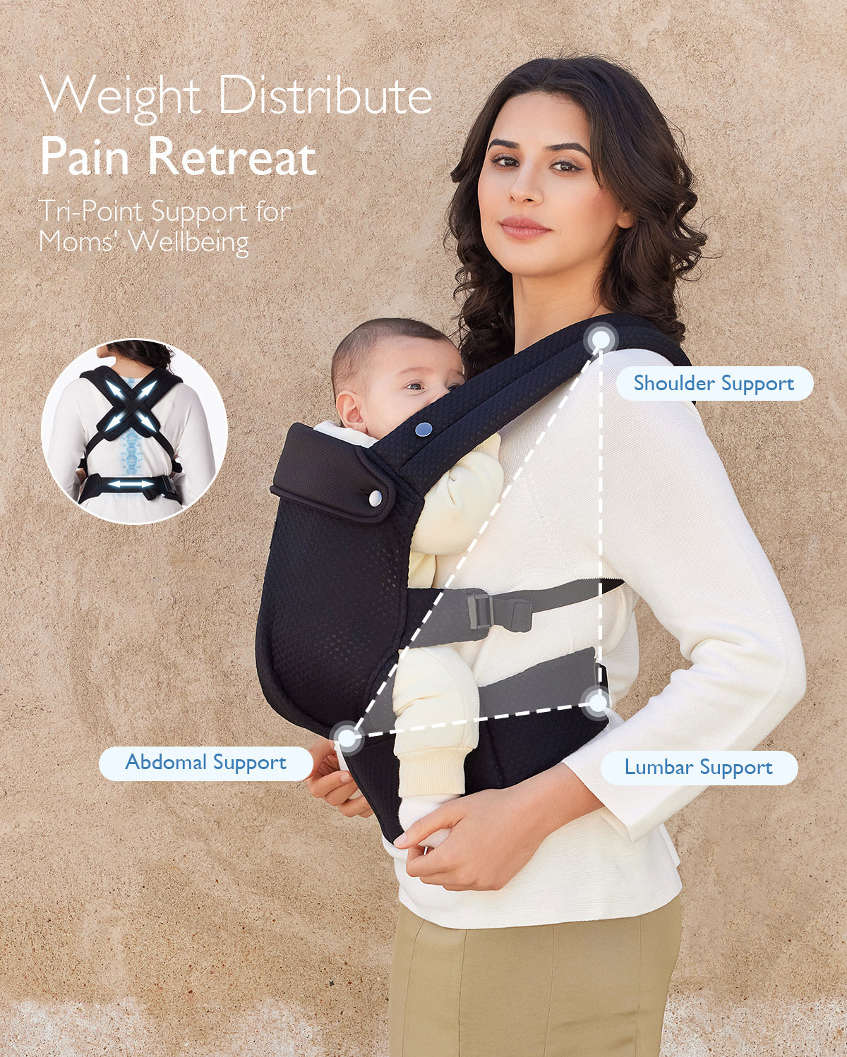 Porte-bébé Momcozy PureHug en maille aérée