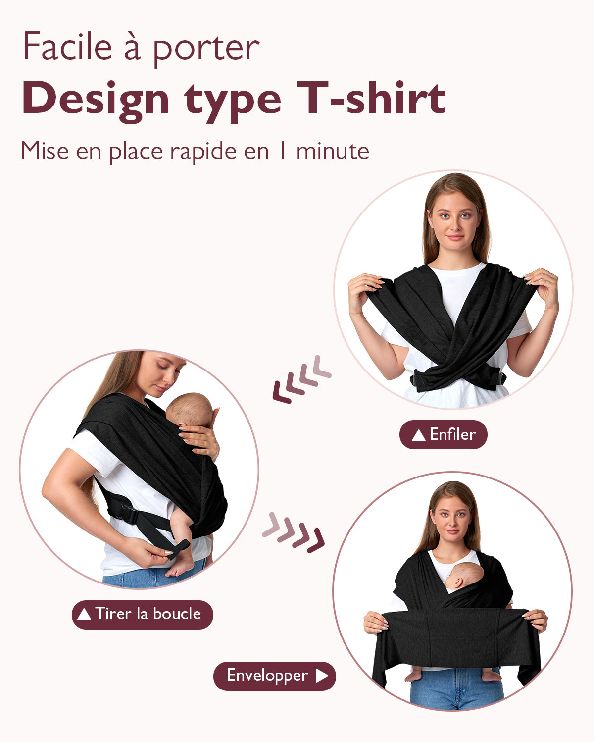 Easy to Wear Hands Free - Baby Wrap Carrier