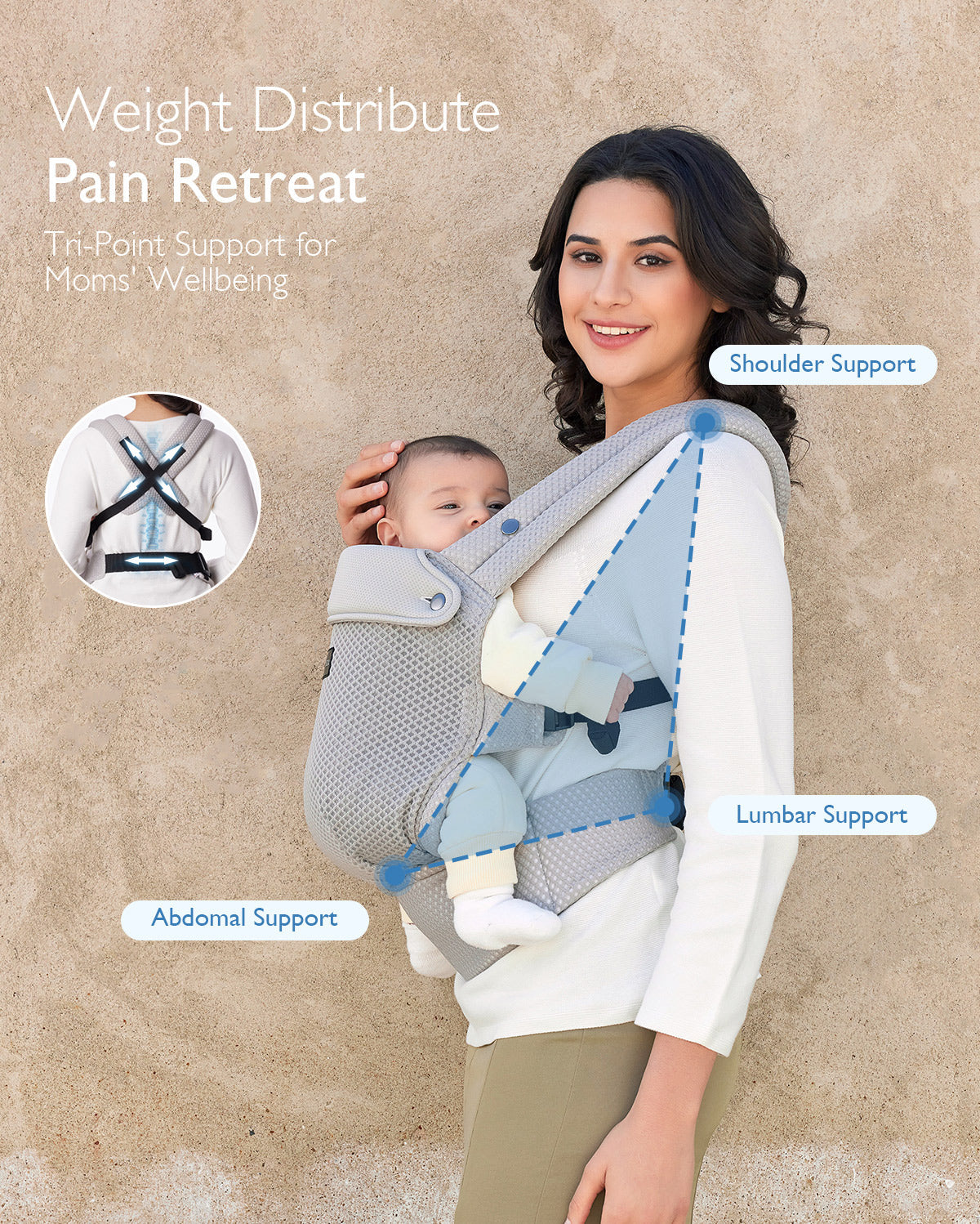 Porte-bébé Momcozy PureHug en maille aérée