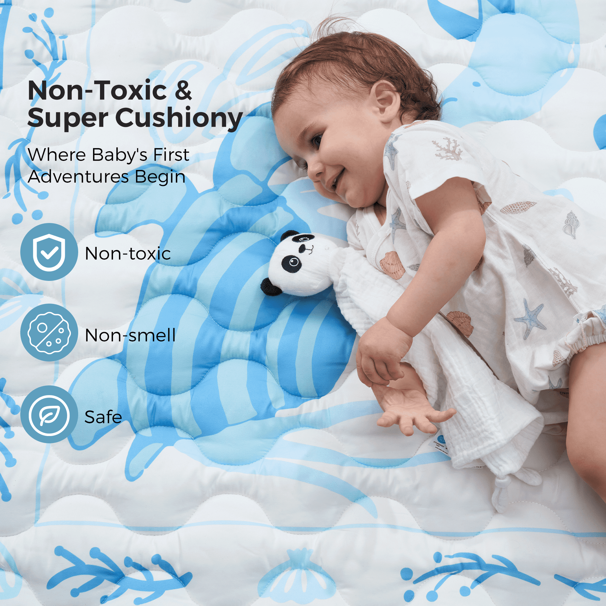 Tapis de jeu portable pour bébé Momcozy – Confort rafraîchissant