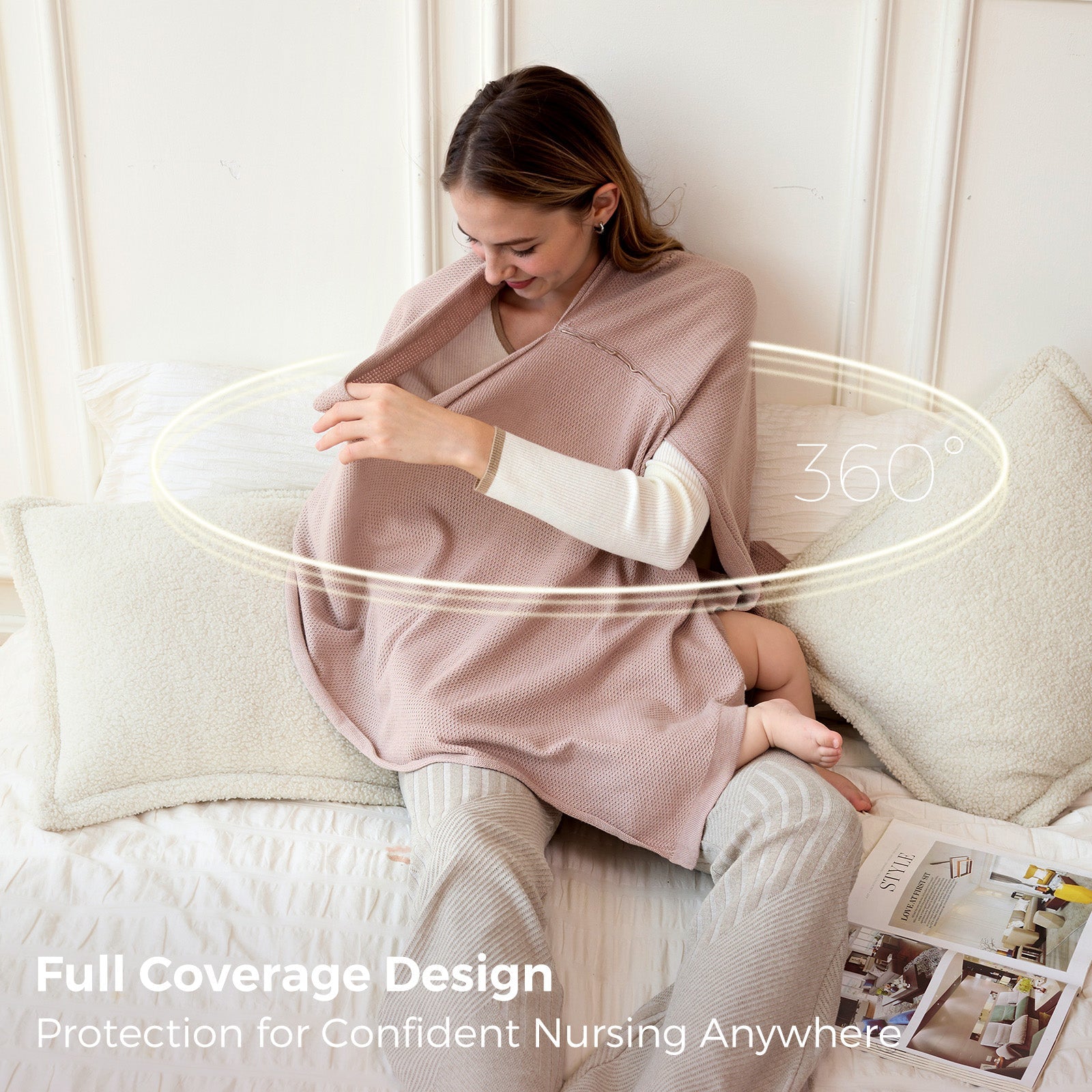 Couverture d'allaitement Momcozy - Poncho d'intimité doux, respirant et à usages multiples