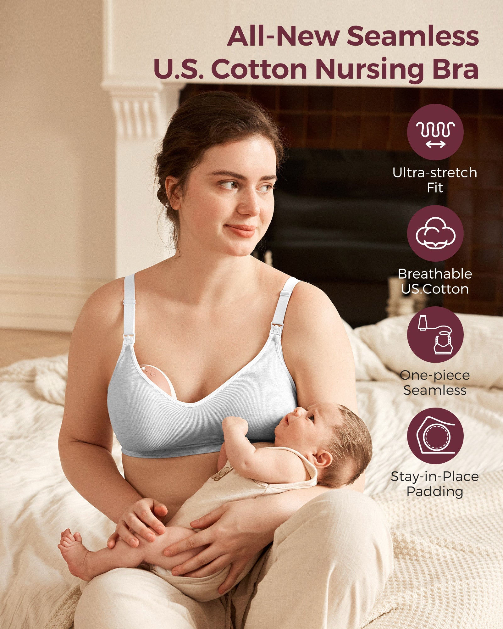 Soutien-gorge d’allaitement en coton pour forte poitrine – Momcozy
