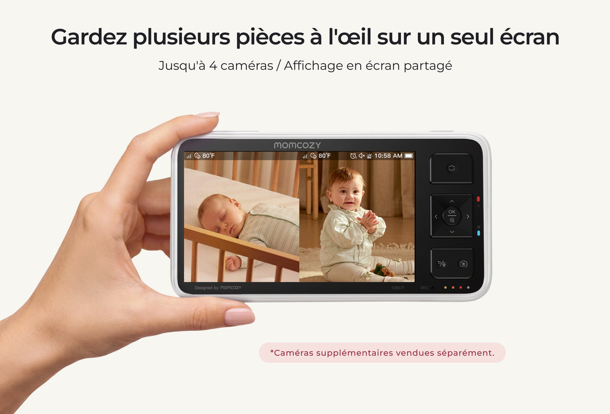 Babyphone intelligent sans Wi-Fi 5,5 pouces Full HD (BM03 noir)