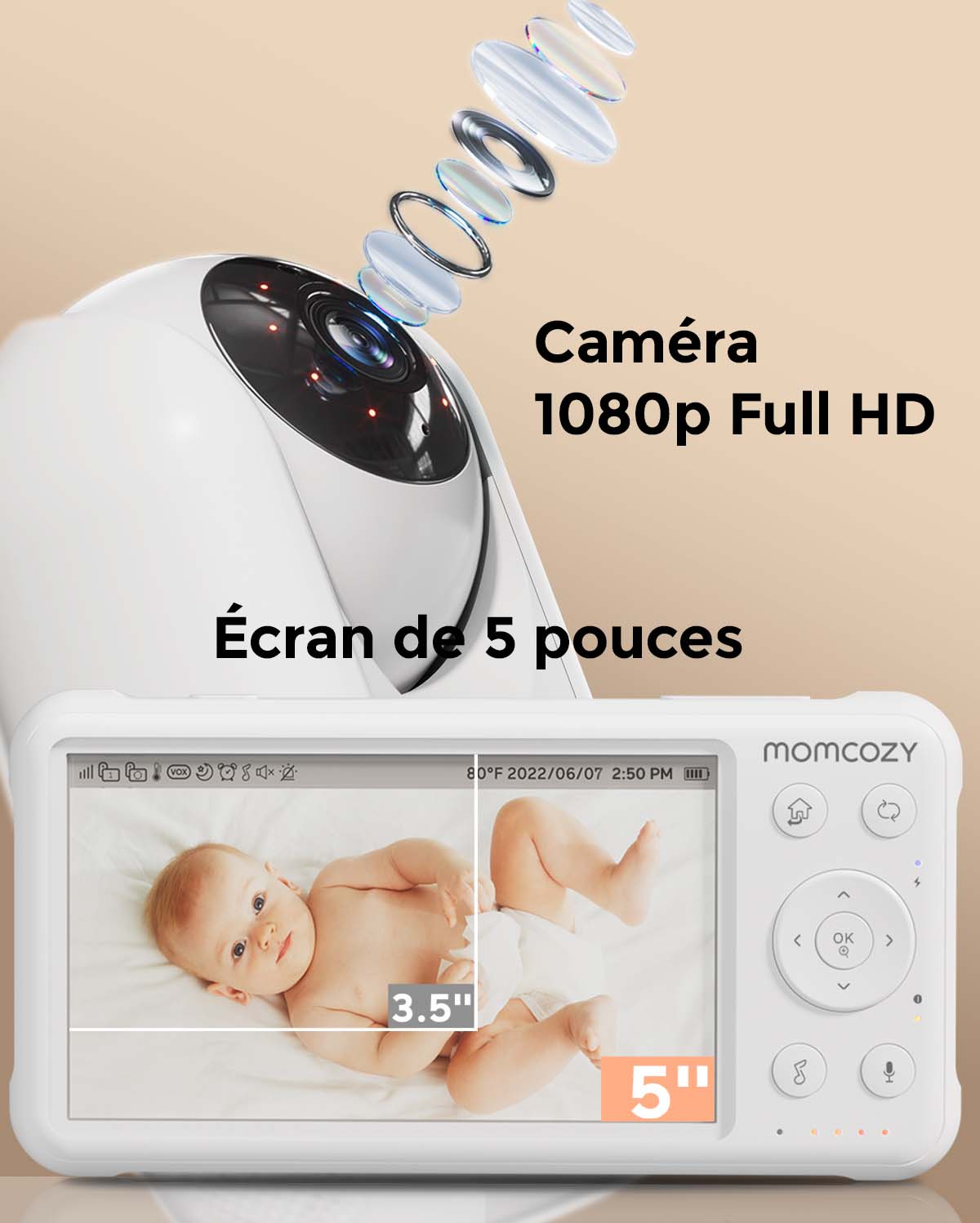 Babyphone vidéo 1080P haute performance BM01