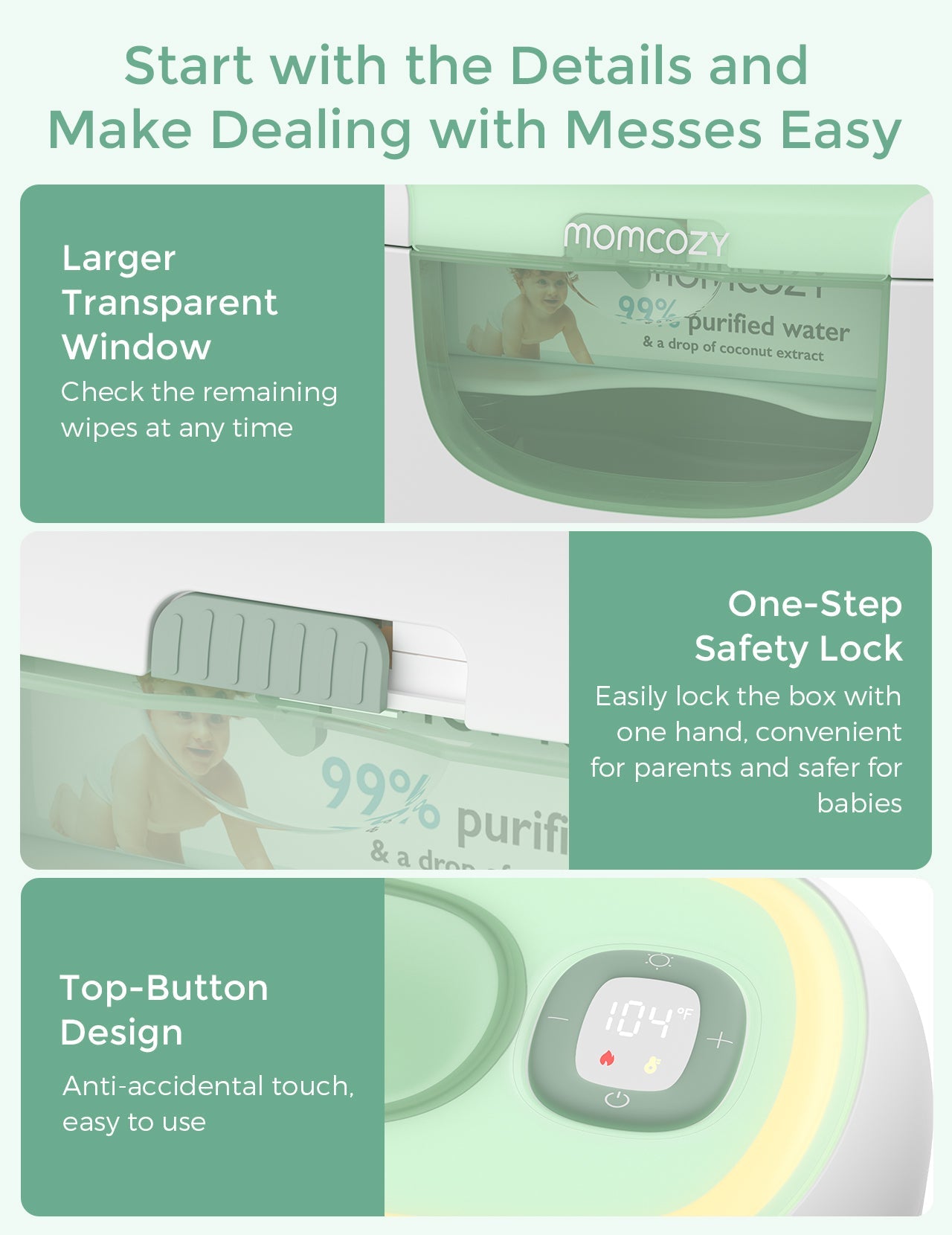 Pack Soins Bébé : Kit bébé essentiel tout-en-un + Lime à ongles électrique pour bébé + Chauffe-lingettes
