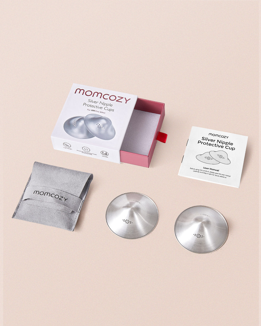 Tasses d'allaitement Momcozy Original en argent 999