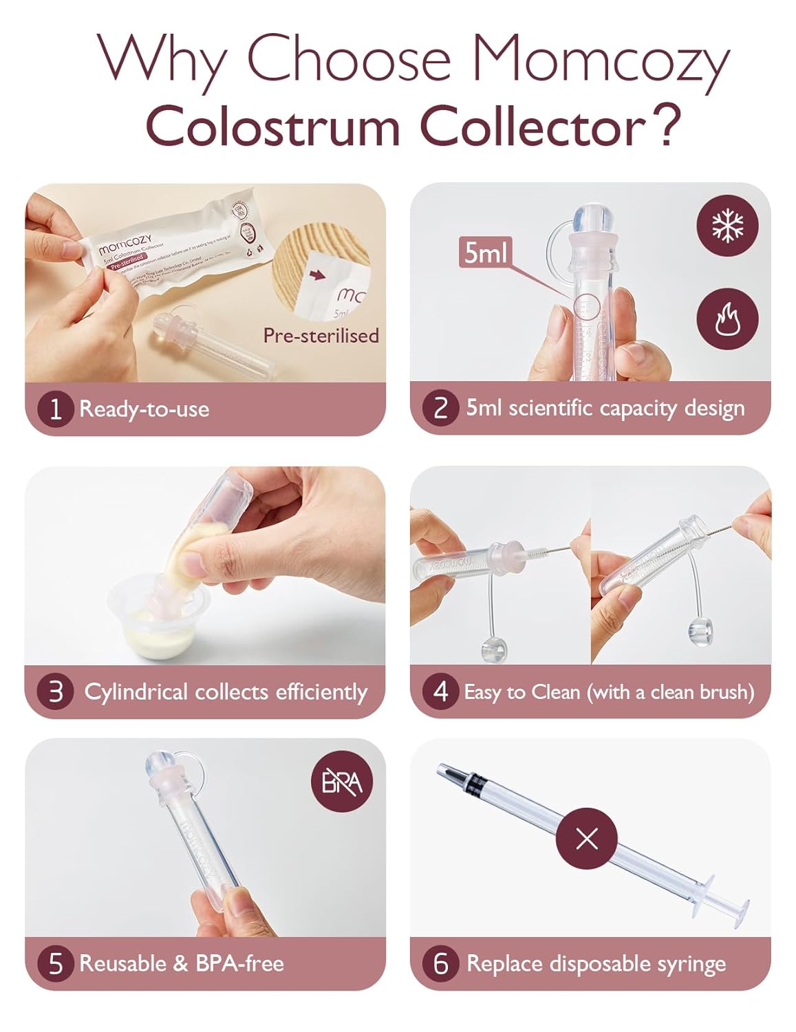 Collecteur de lait maternel réutilisable Momcozy Colostrum