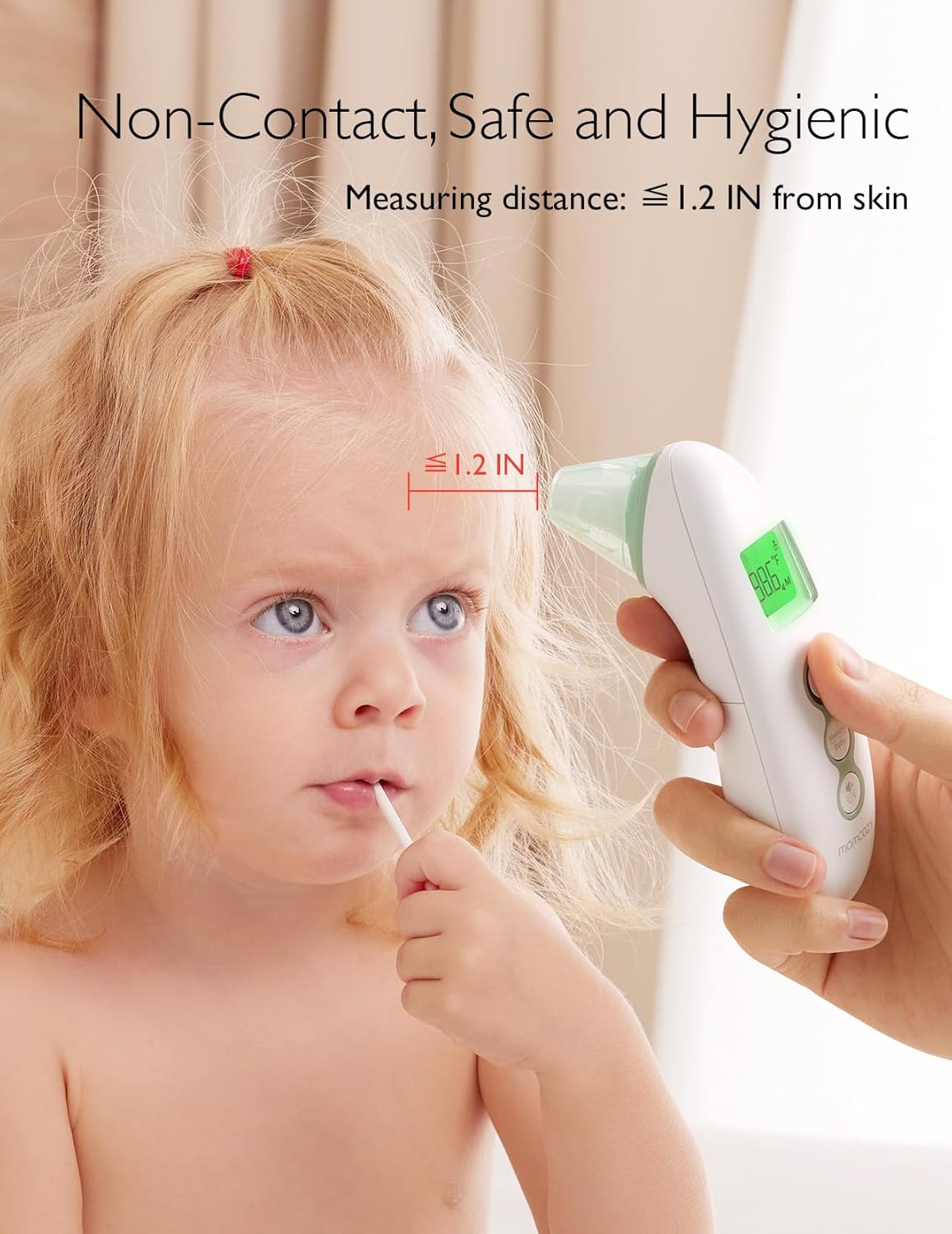 Thermomètre frontal et auriculaire sans contact Momcozy