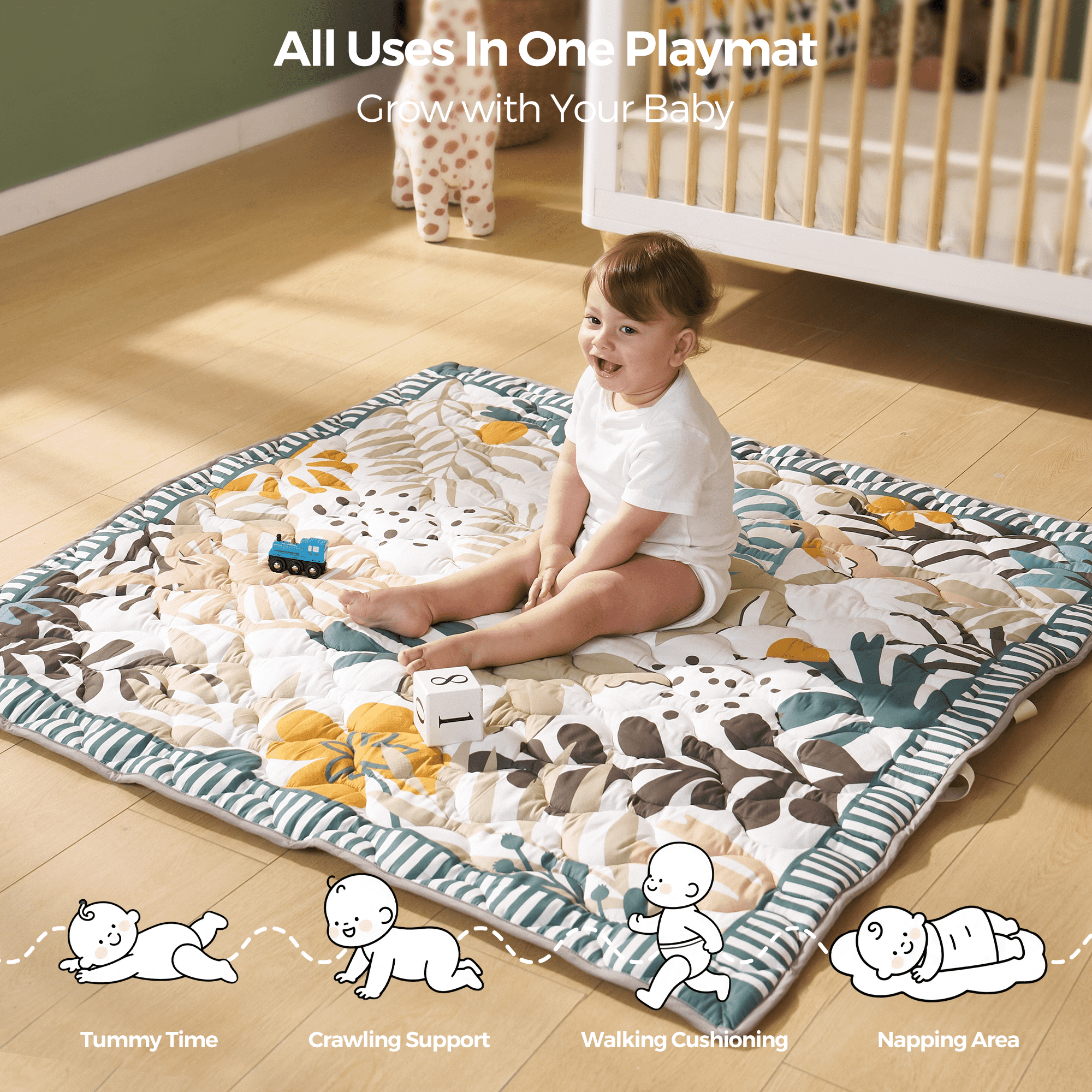 Tapis de jeu portable pour bébé Momcozy – Confort rafraîchissant