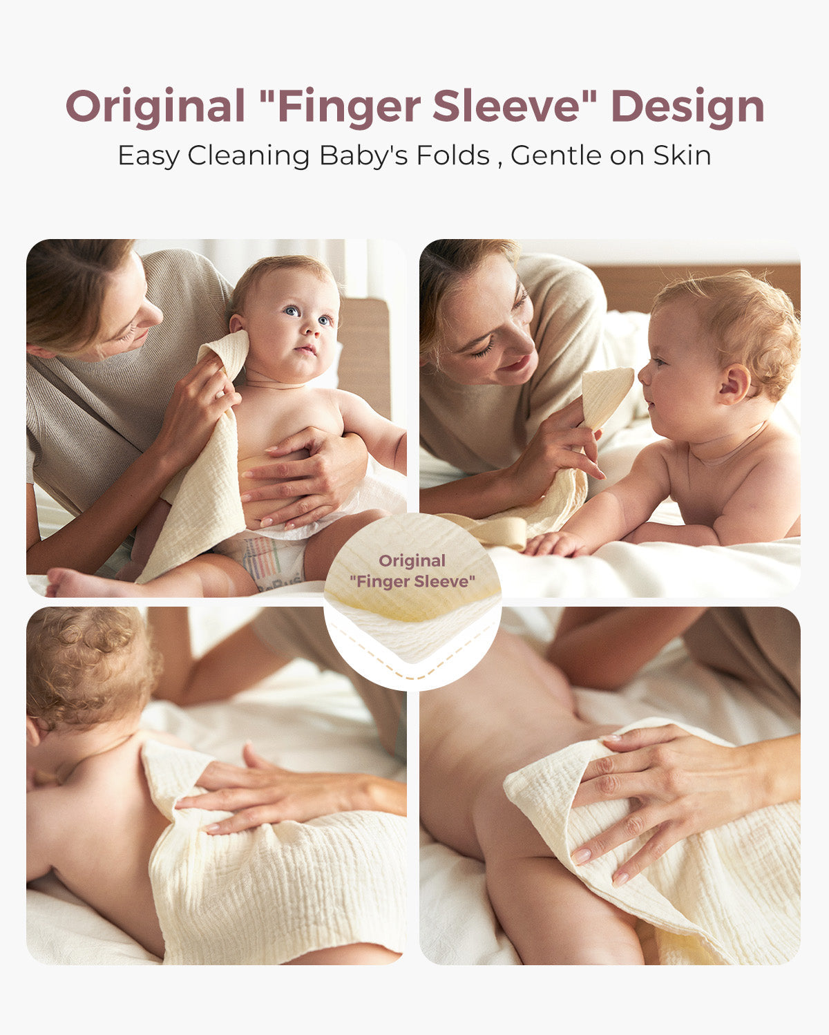 Momcozy Baby Washcloths – Soft 4-Layer Cotton, Gentle for Newborns