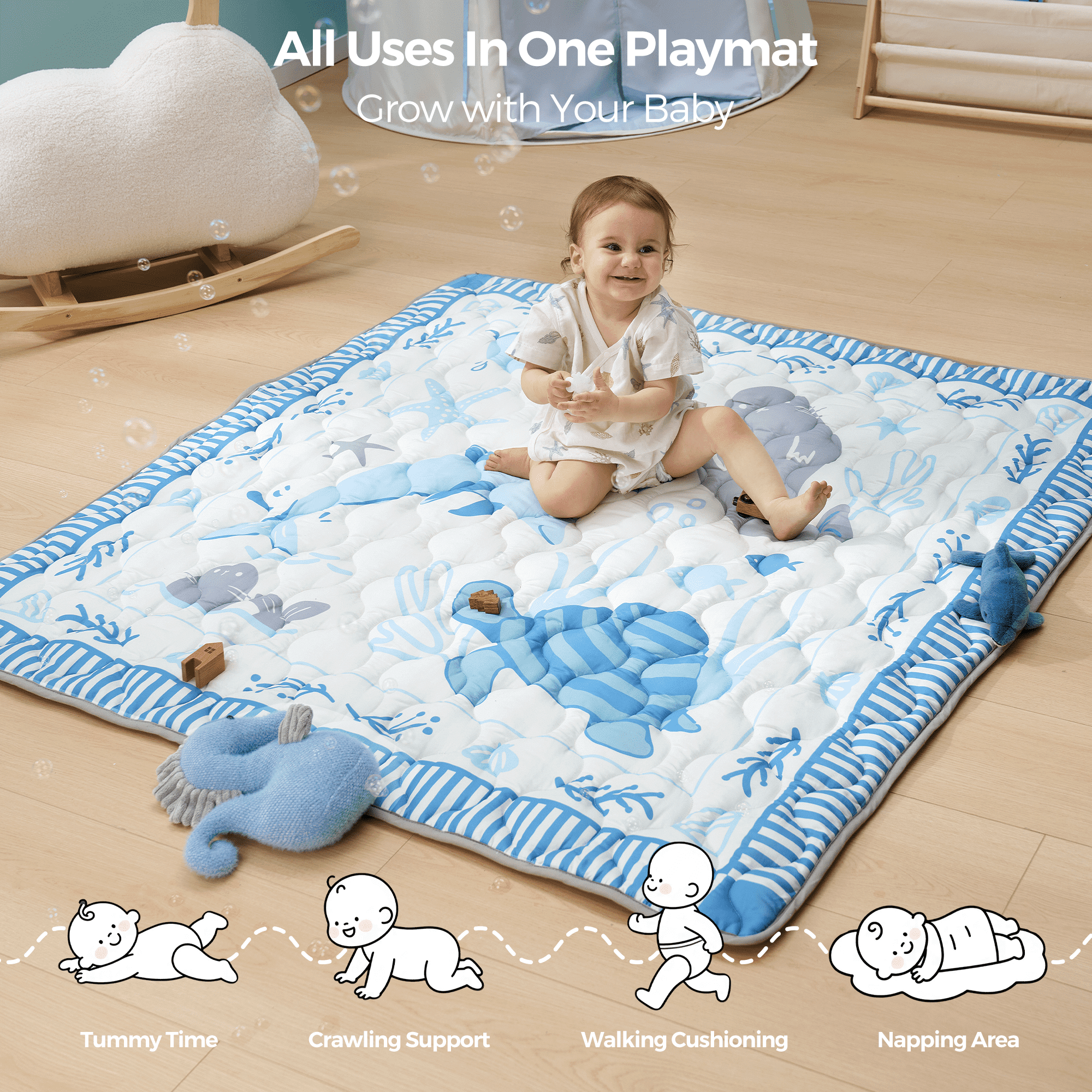 Tapis de jeu portable pour bébé Momcozy – Confort rafraîchissant