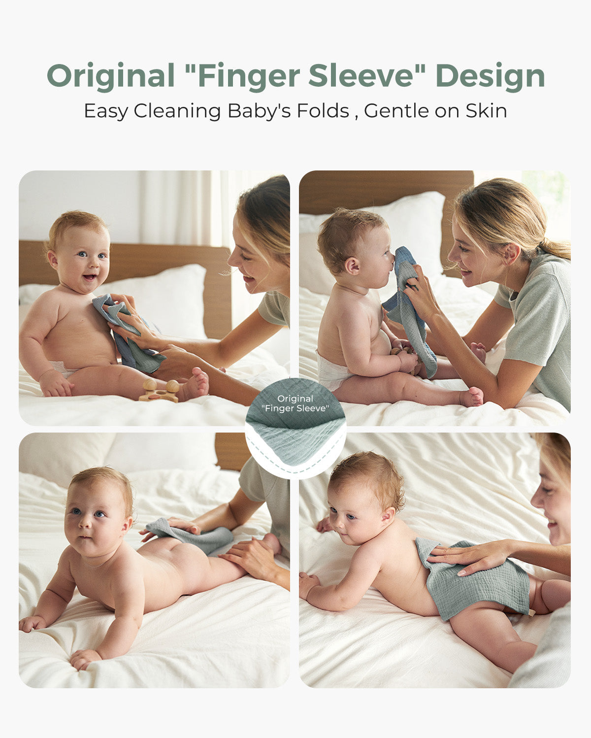 Momcozy Baby Washcloths – Soft 4-Layer Cotton, Gentle for Newborns