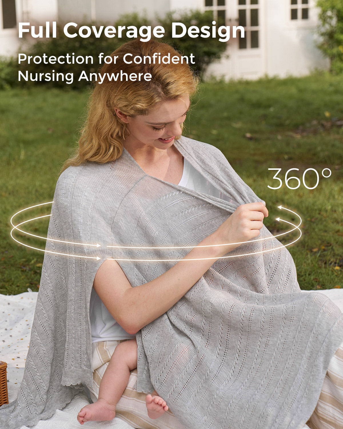 Couverture d’allaitement ultra-légère en tissu Tencel™ Lyocell