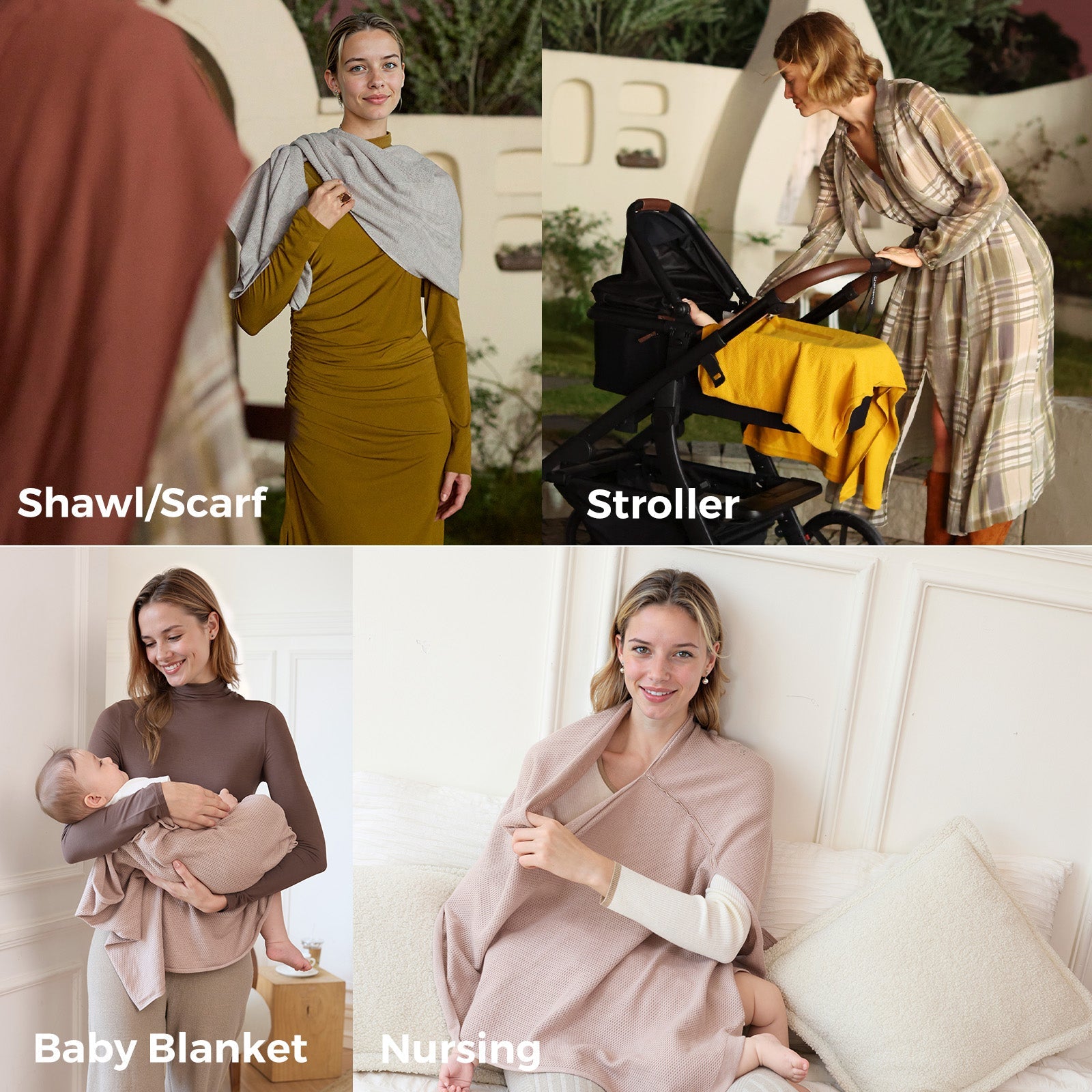 Couverture d'allaitement Momcozy - Poncho d'intimité doux, respirant et à usages multiples
