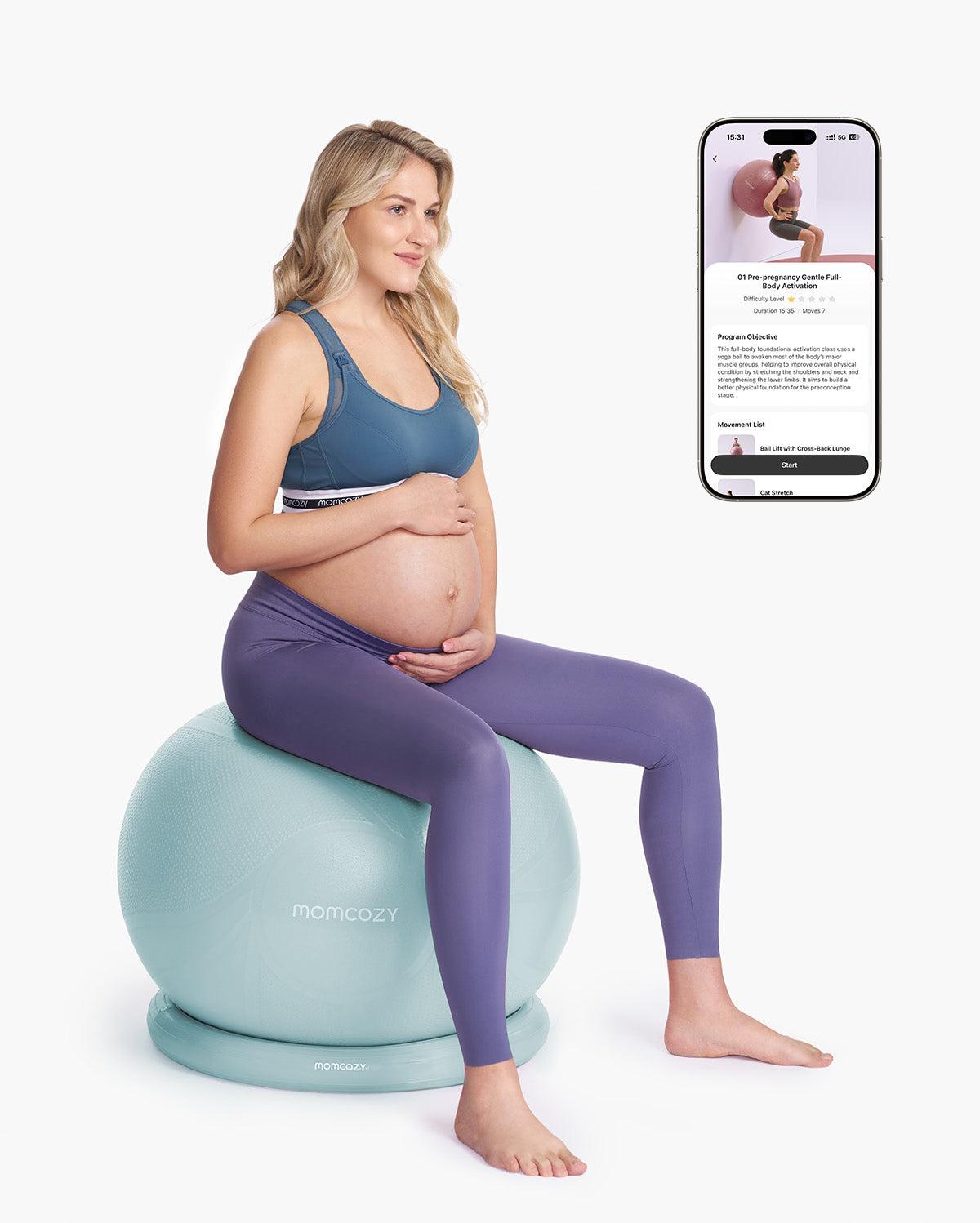 Momcozy BirthEase – Ballon de grossesse pour exercices prénatals