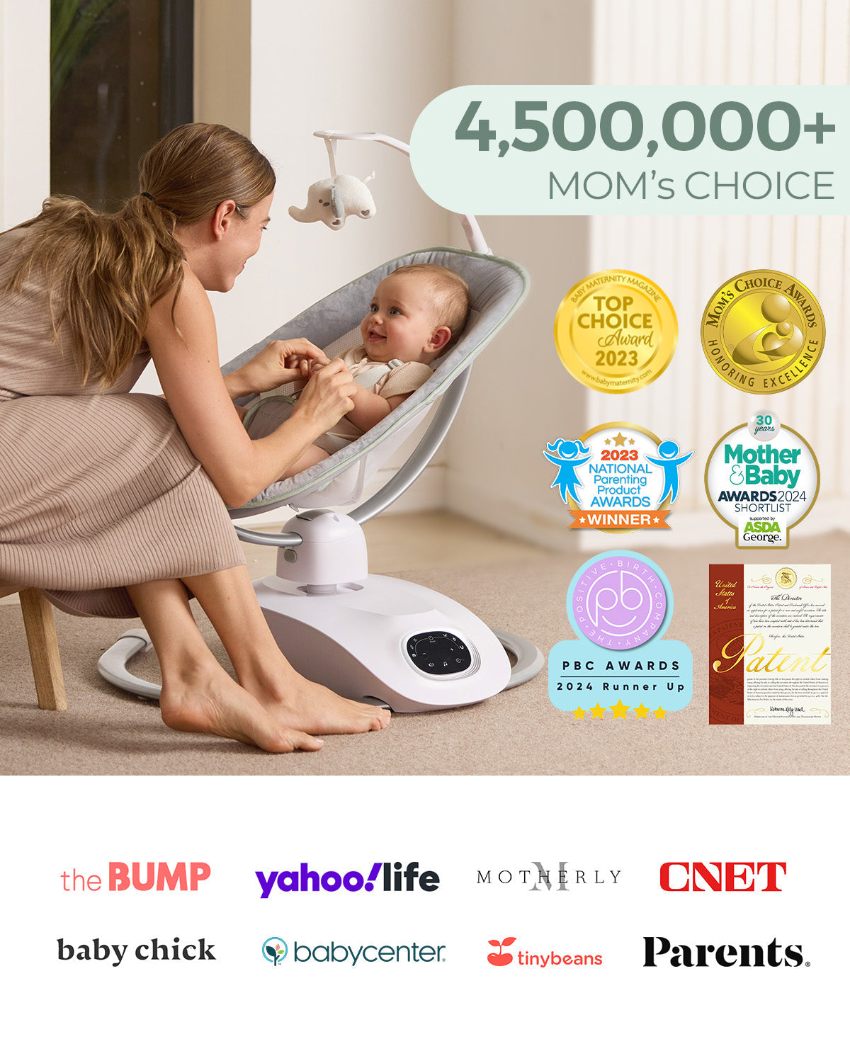 Balancelle Bébé Électrique 3D Momcozy CocoSway – Confort et Apaisement