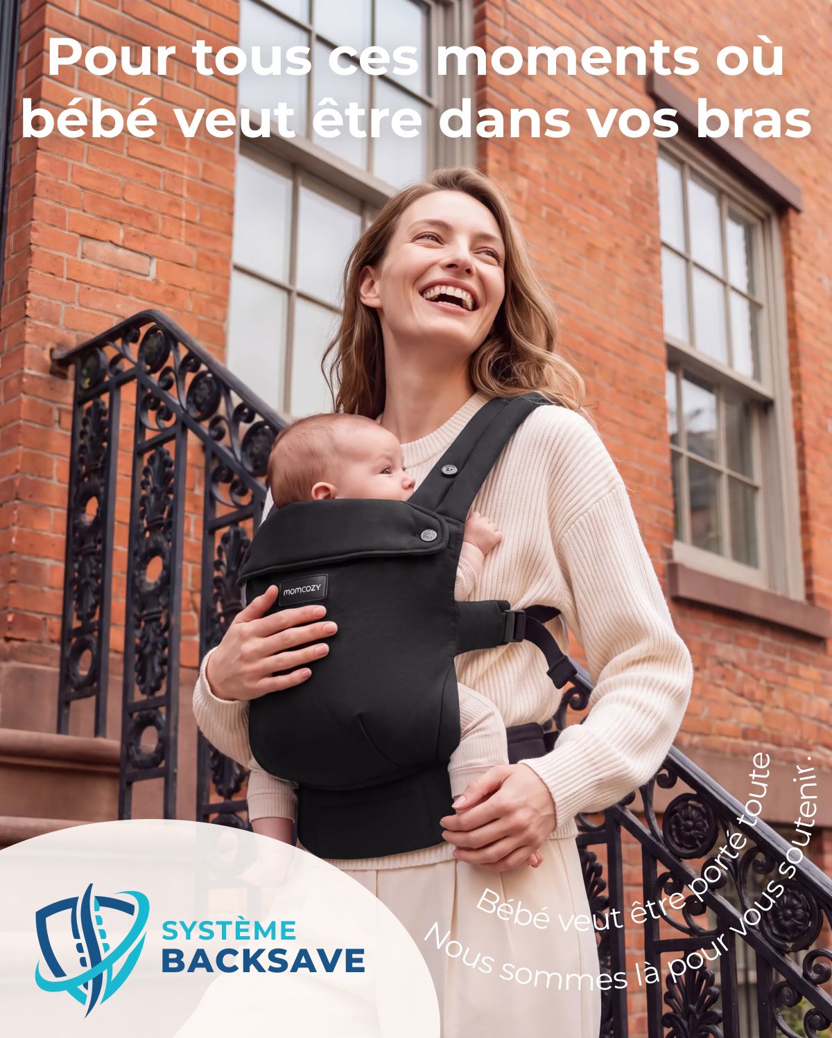 Porte-bébé Momcozy PureHug - Ergonomique, confortable & léger