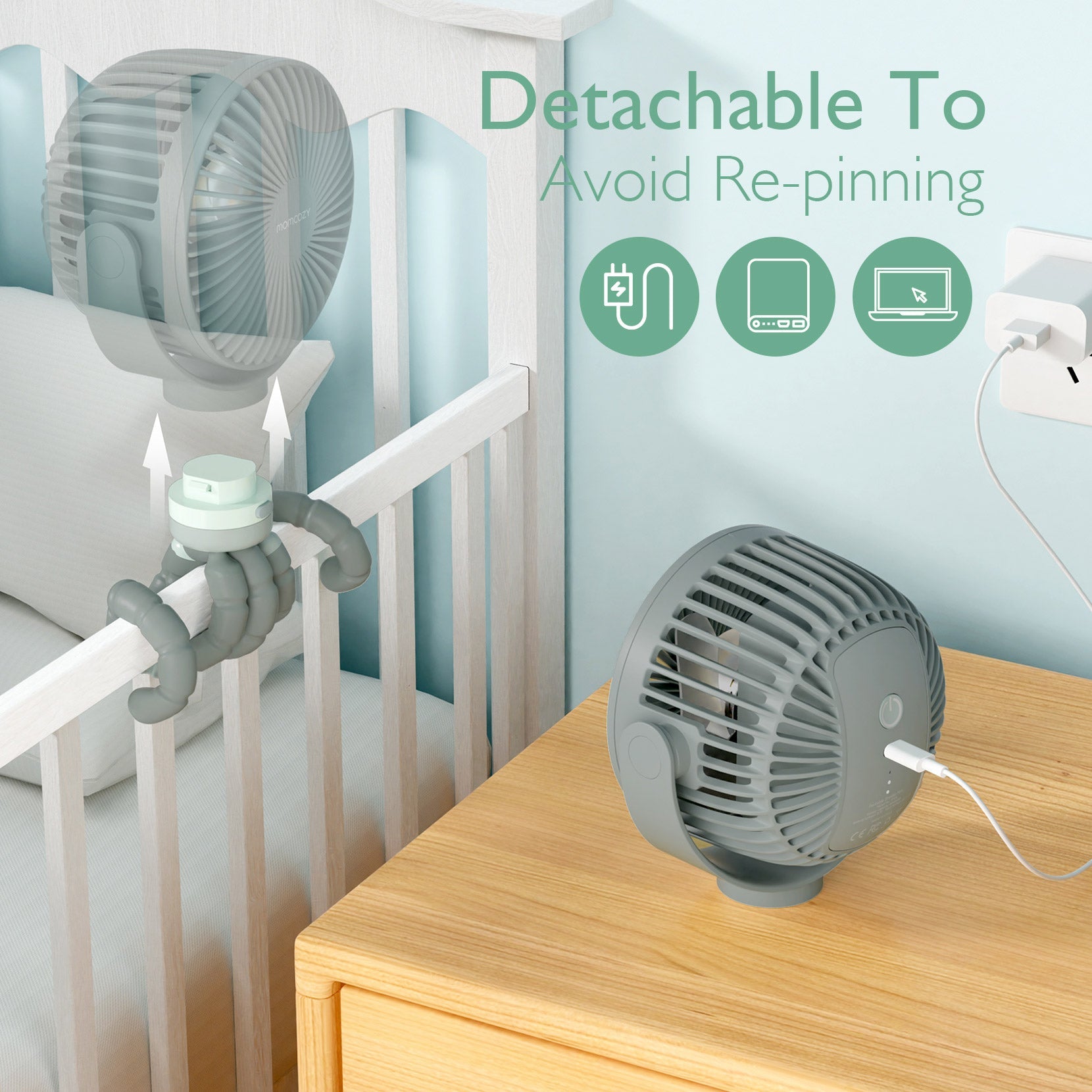 Ventilateur de poche USB rechargeable pour le voyage