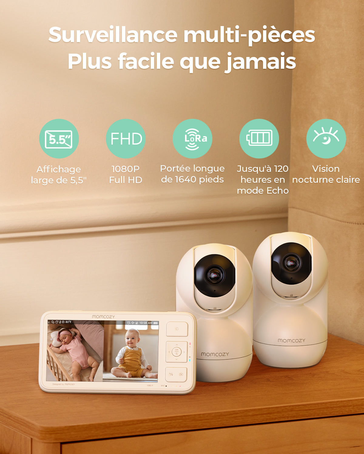 Moniteur vidéo Momcozy 5.5'' Full HD - BM03