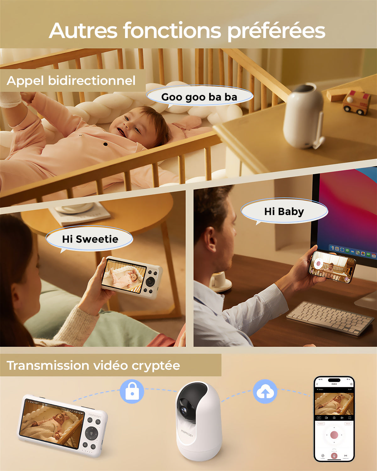 Momcozy 5-Inch Dual-mode Smart Baby Monitor-BM04