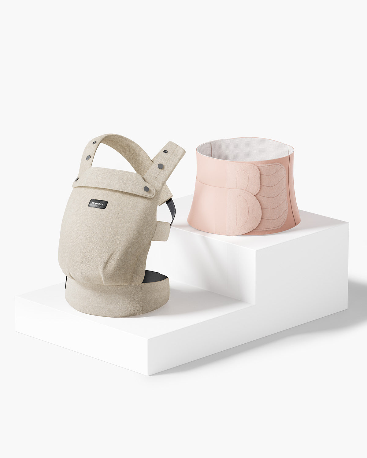 Pack Récupération : Porte-bébé PureHug couleur kaki et ceinture abdominale post-partum Petite