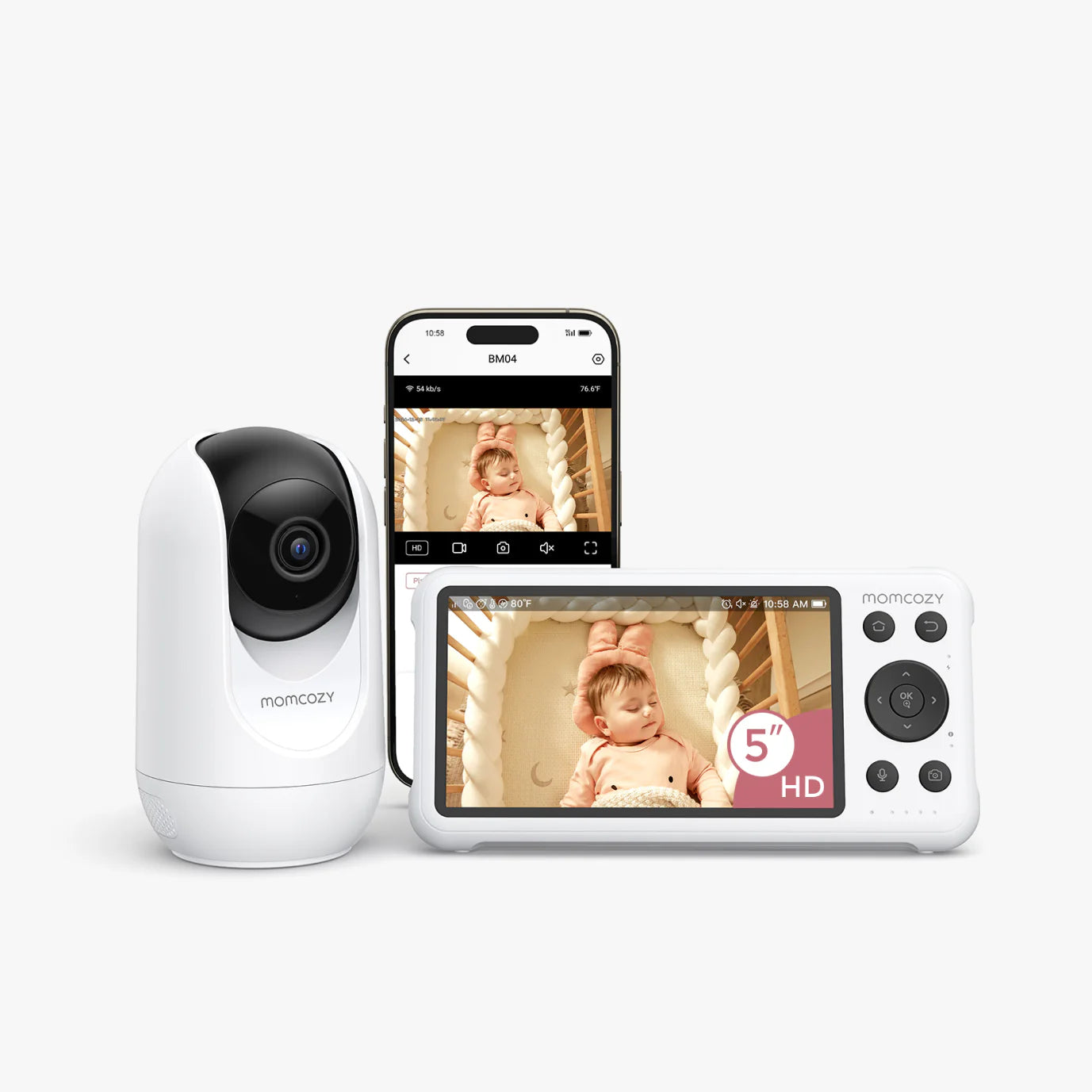 Momcozy Moniteur Bébé Intelligent à Double Mode de 5 Pouces - BM04