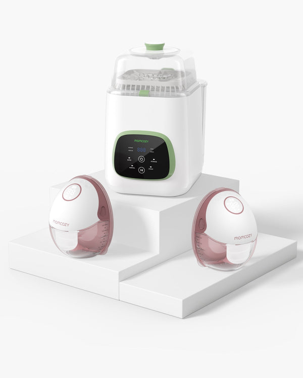 Ensemble Pompage et Nettoyage Tire-lait mains libres M6 et Stérilisateur lave-biberon KleanPal Pro