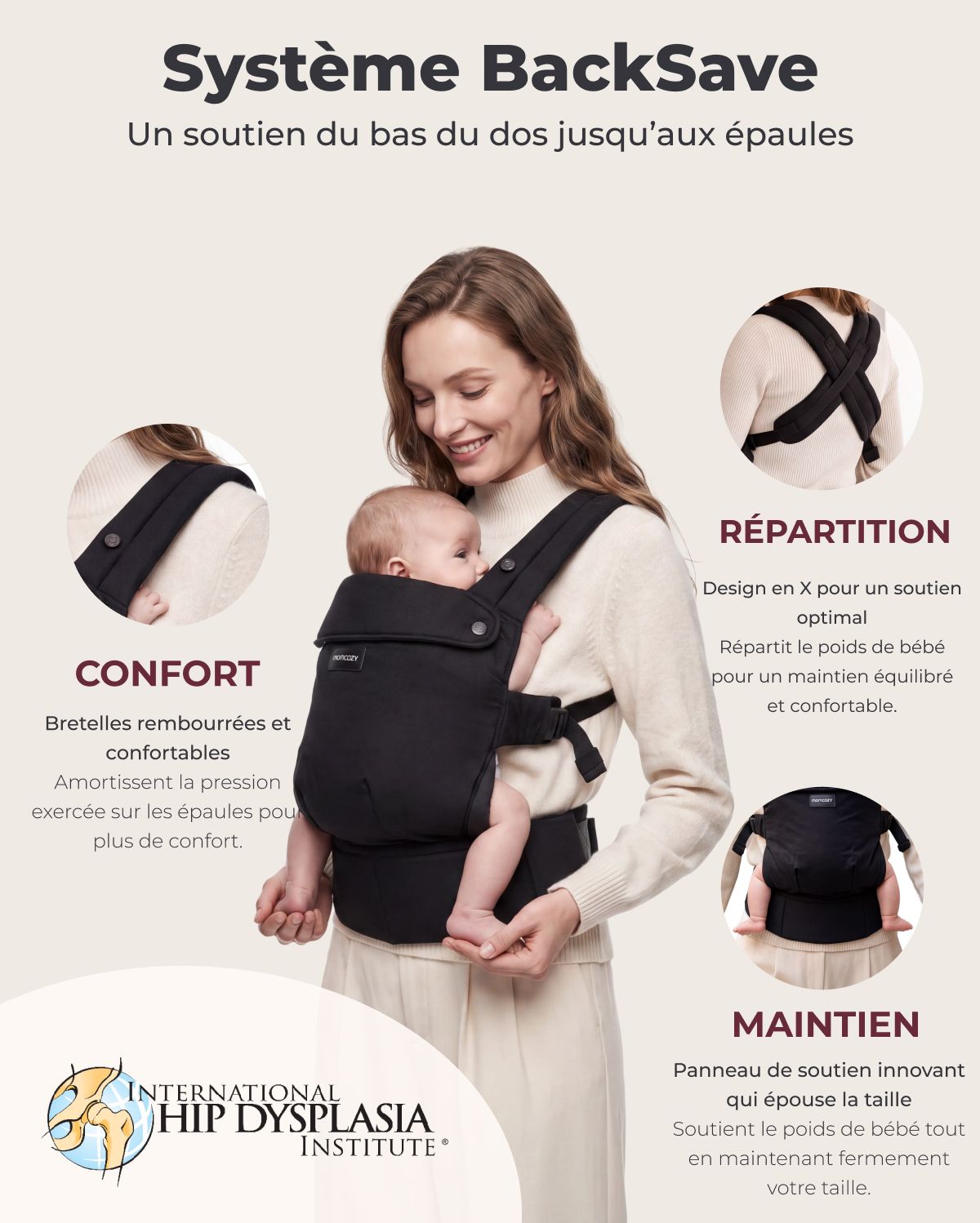 Porte-bébé Momcozy PureHug - Ergonomique, confortable & léger