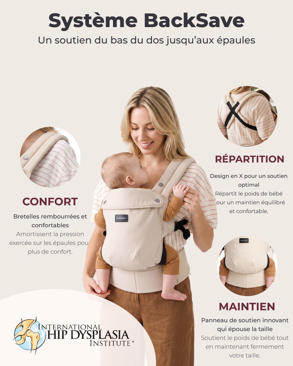 Porte-bébé Momcozy PureHug - Ergonomique, confortable & léger
