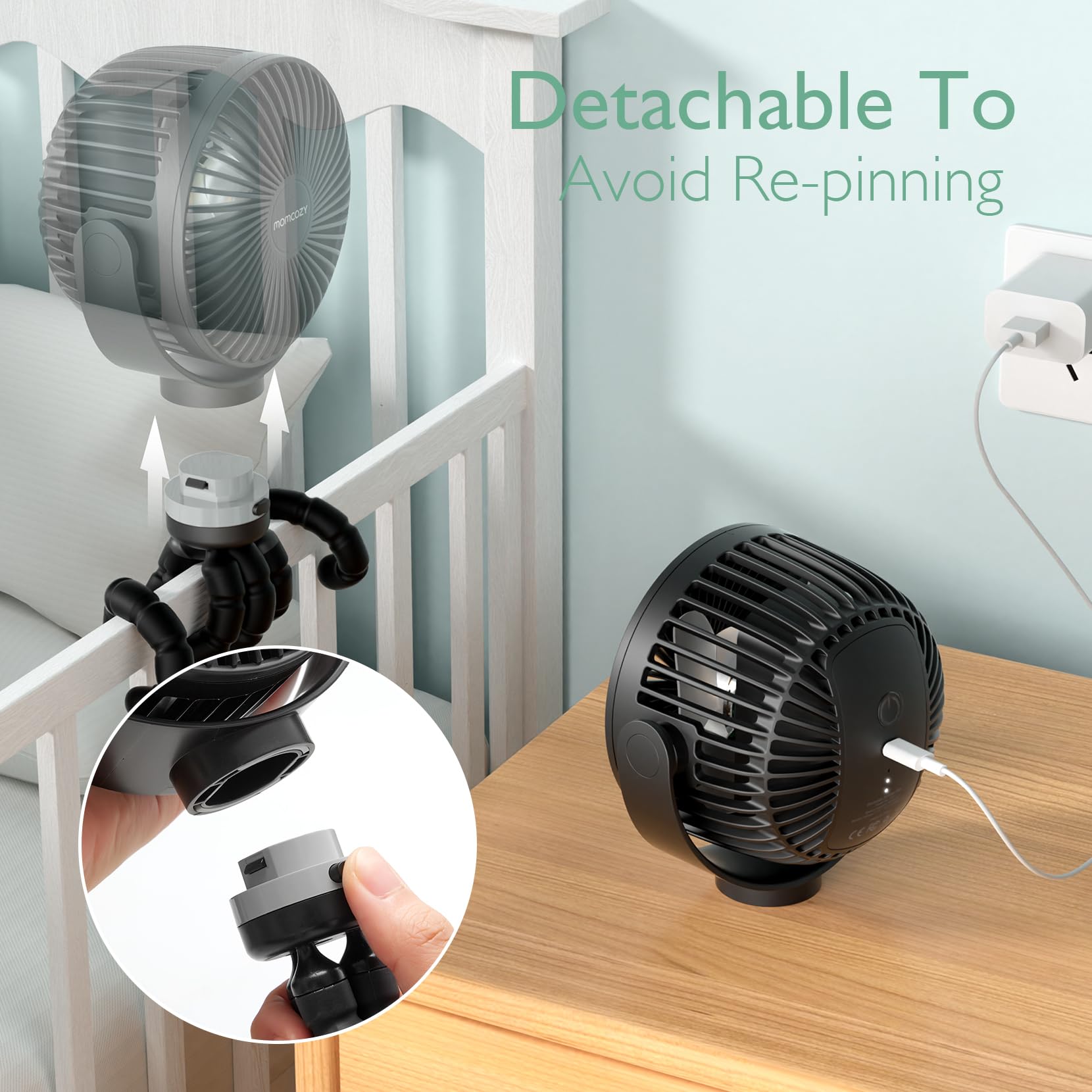 Ventilateur de poche USB rechargeable pour le voyage