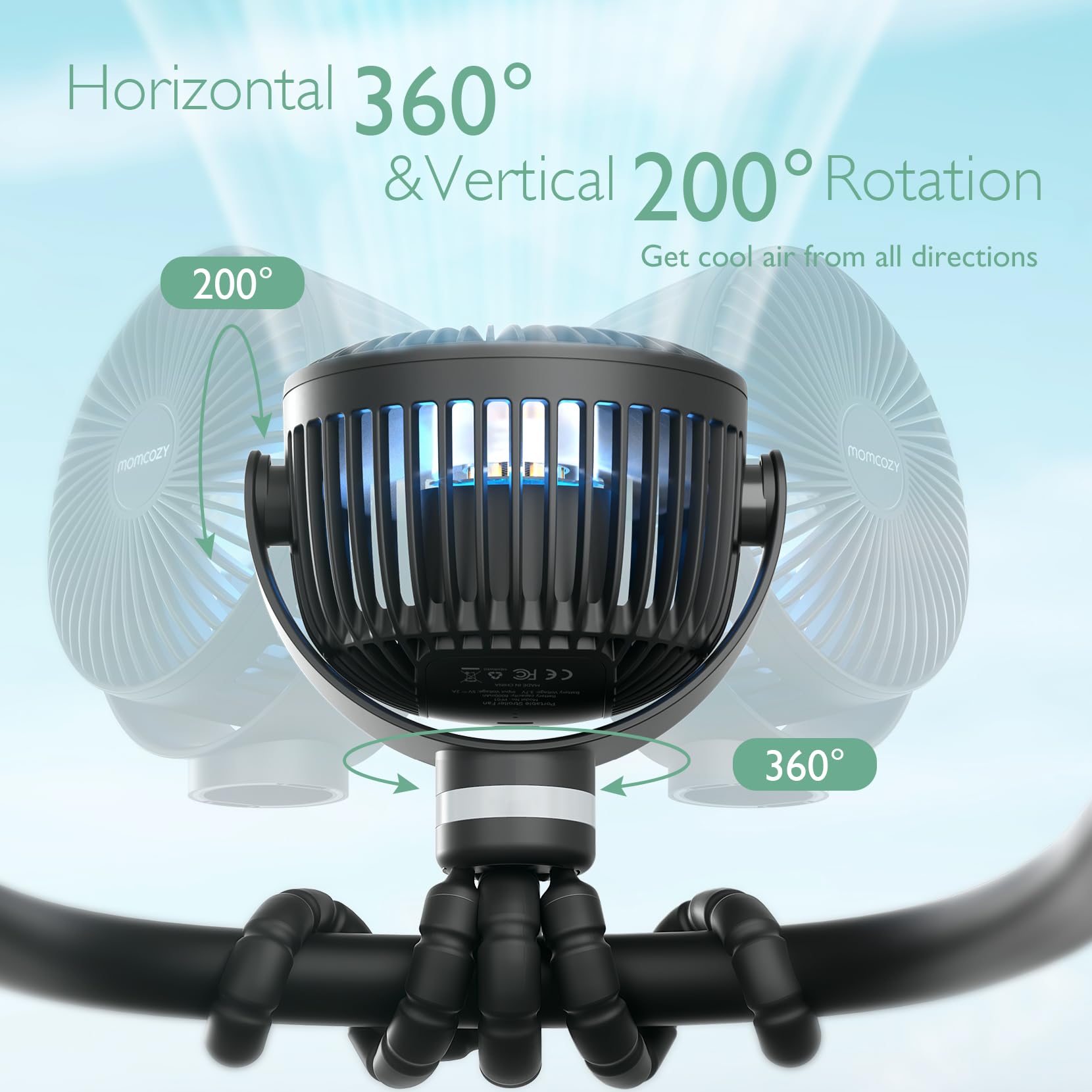 Ventilateur de poche USB rechargeable pour le voyage