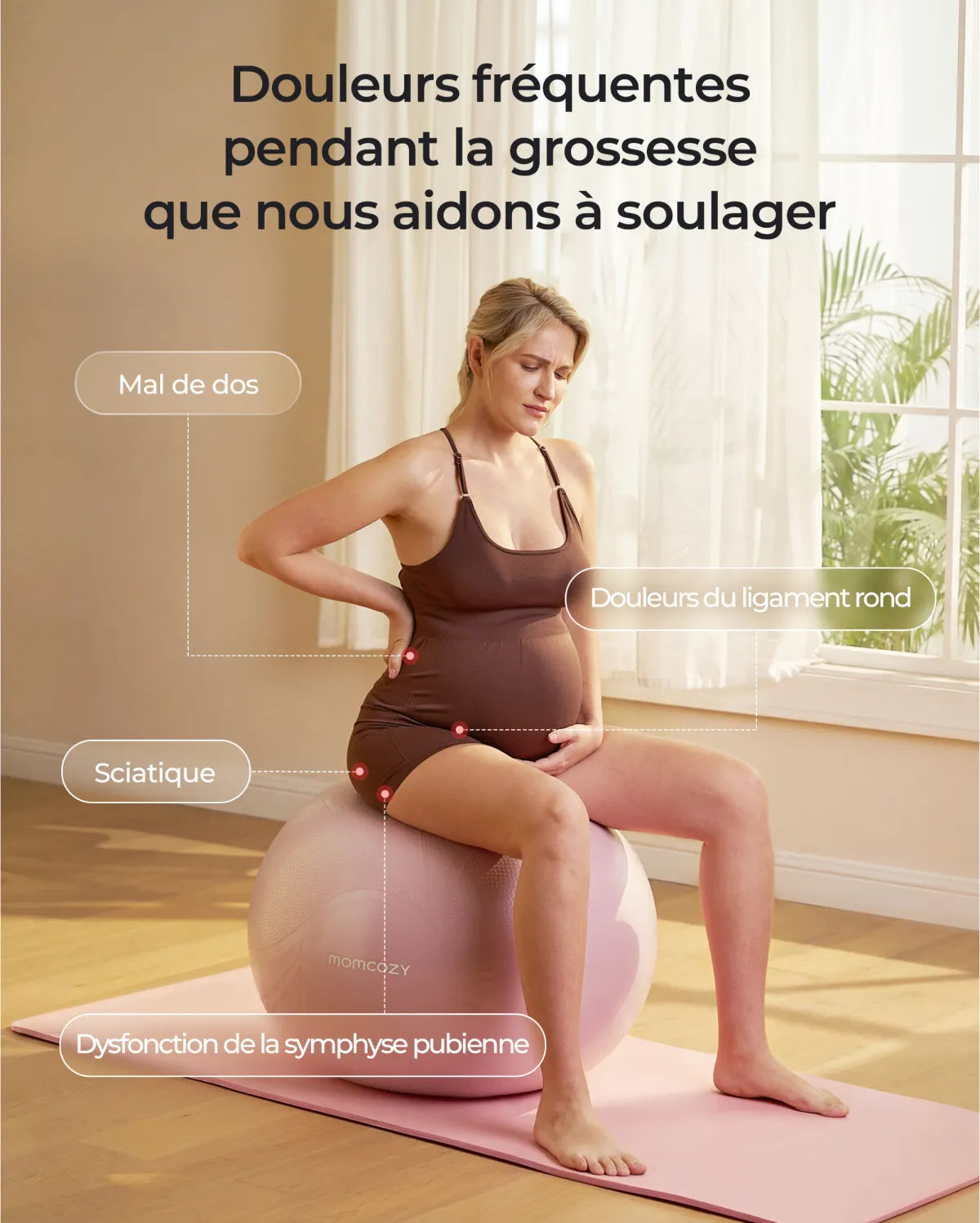 Momcozy BirthEase – Ballon de grossesse pour exercices prénatals