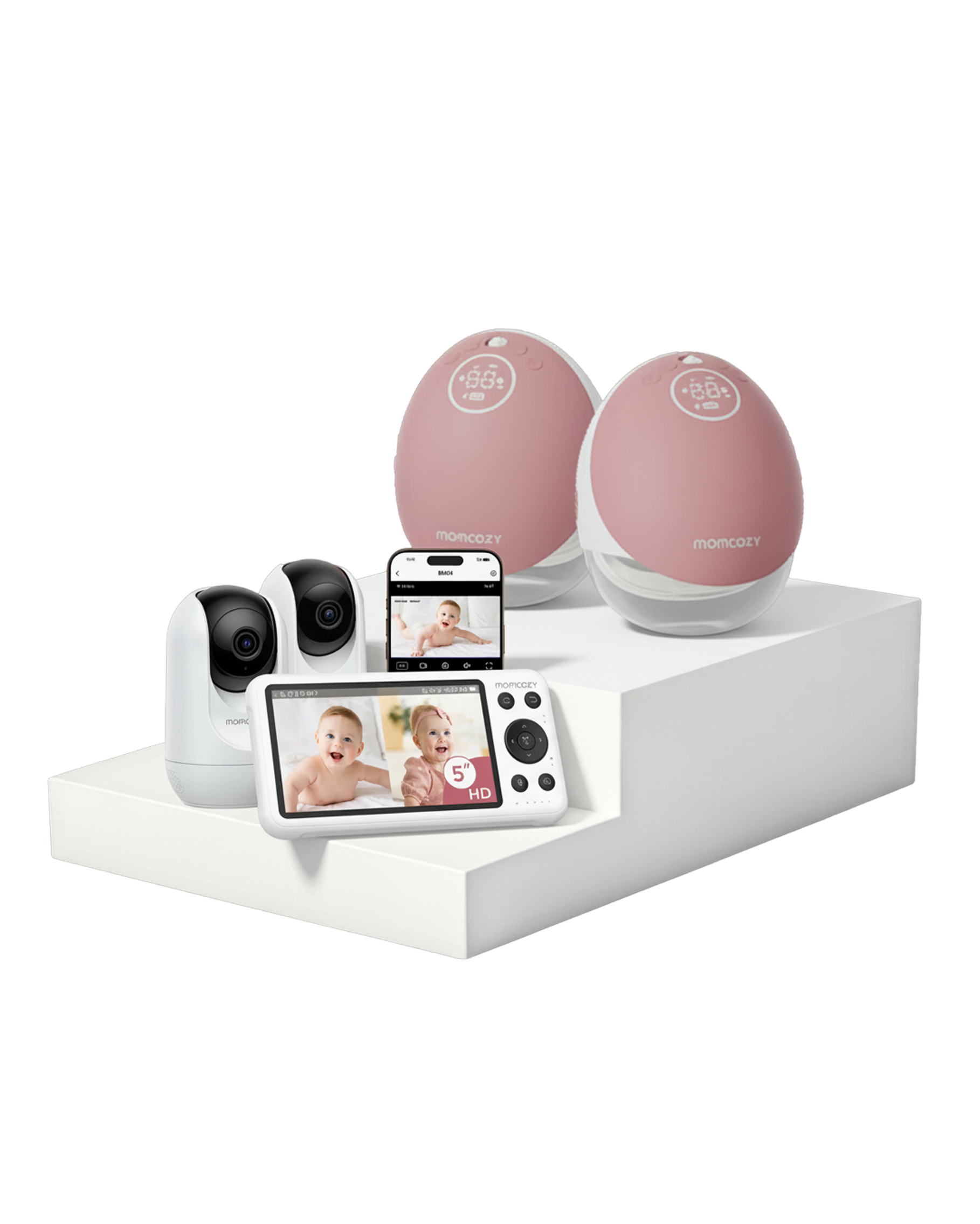 Pack Soins Bébé Intelligents : Tire-lait nomade M9 Mobile Flow™ et Babyphone BM04 avec 2 caméras